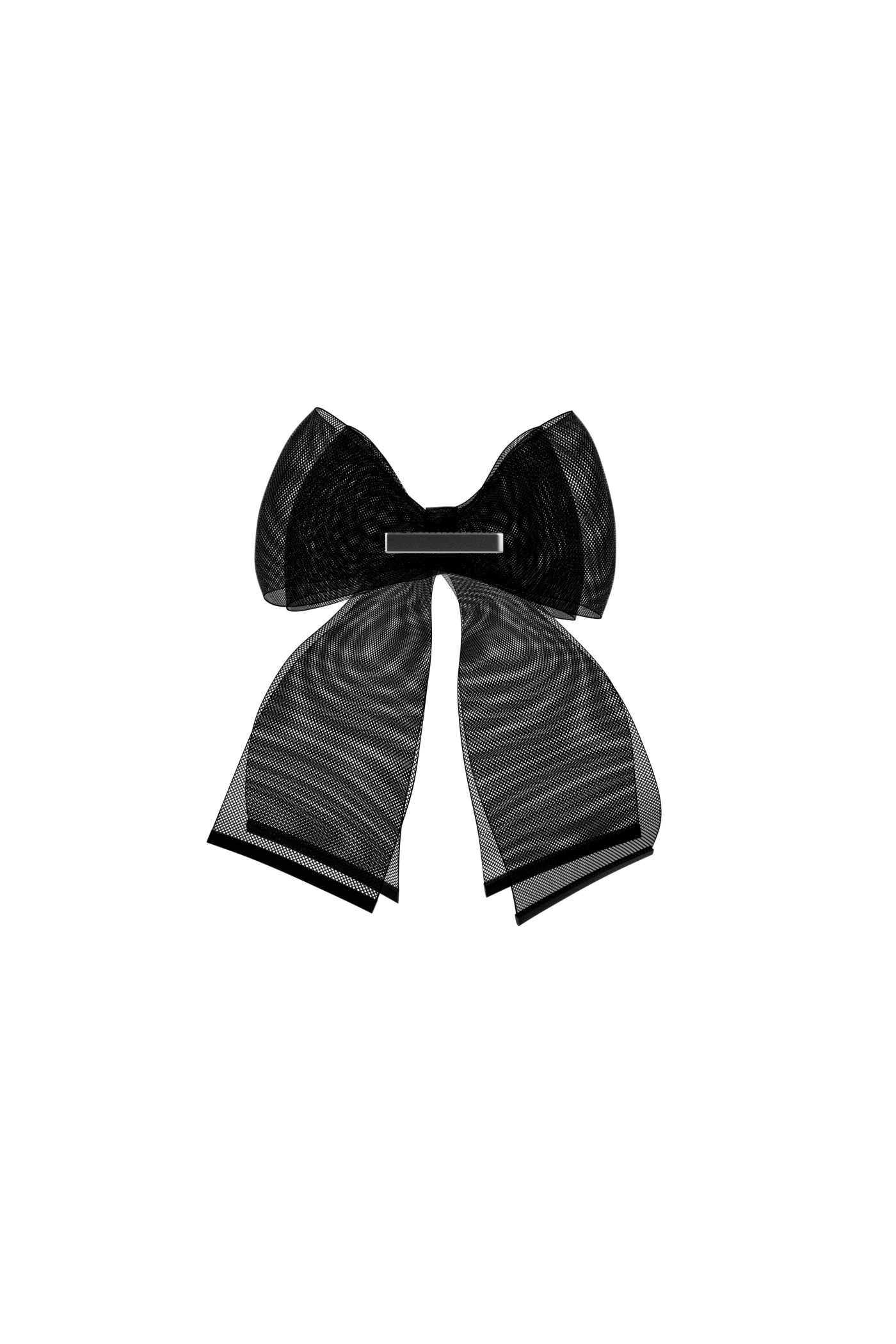 Ankle Bow Coal Tulle Clip