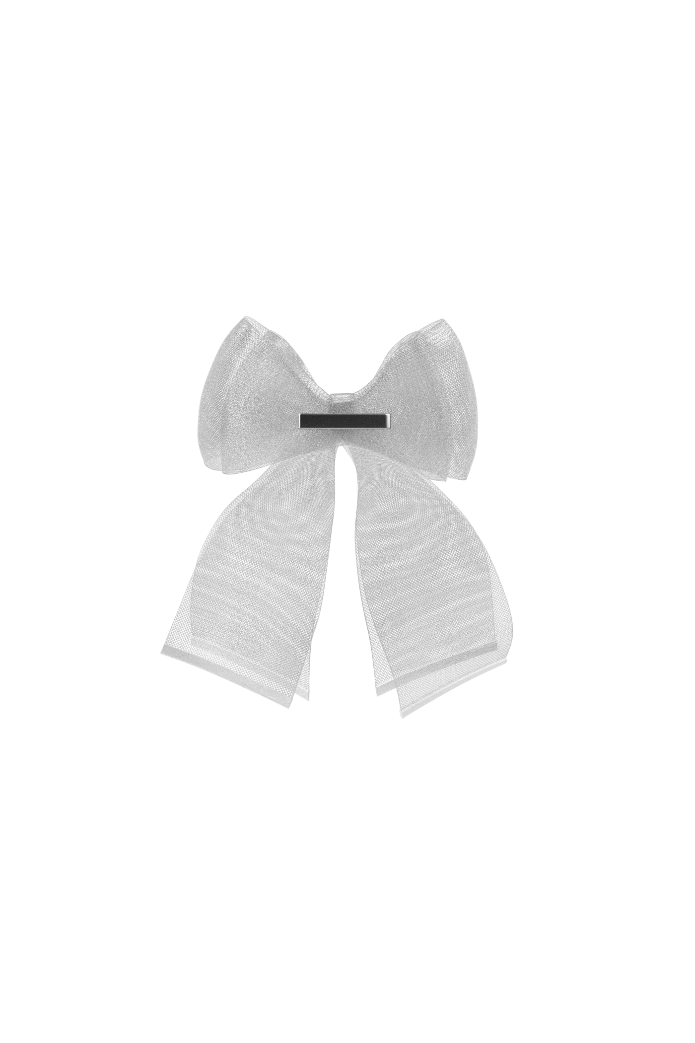 Ankle Bow White Tulle Clip