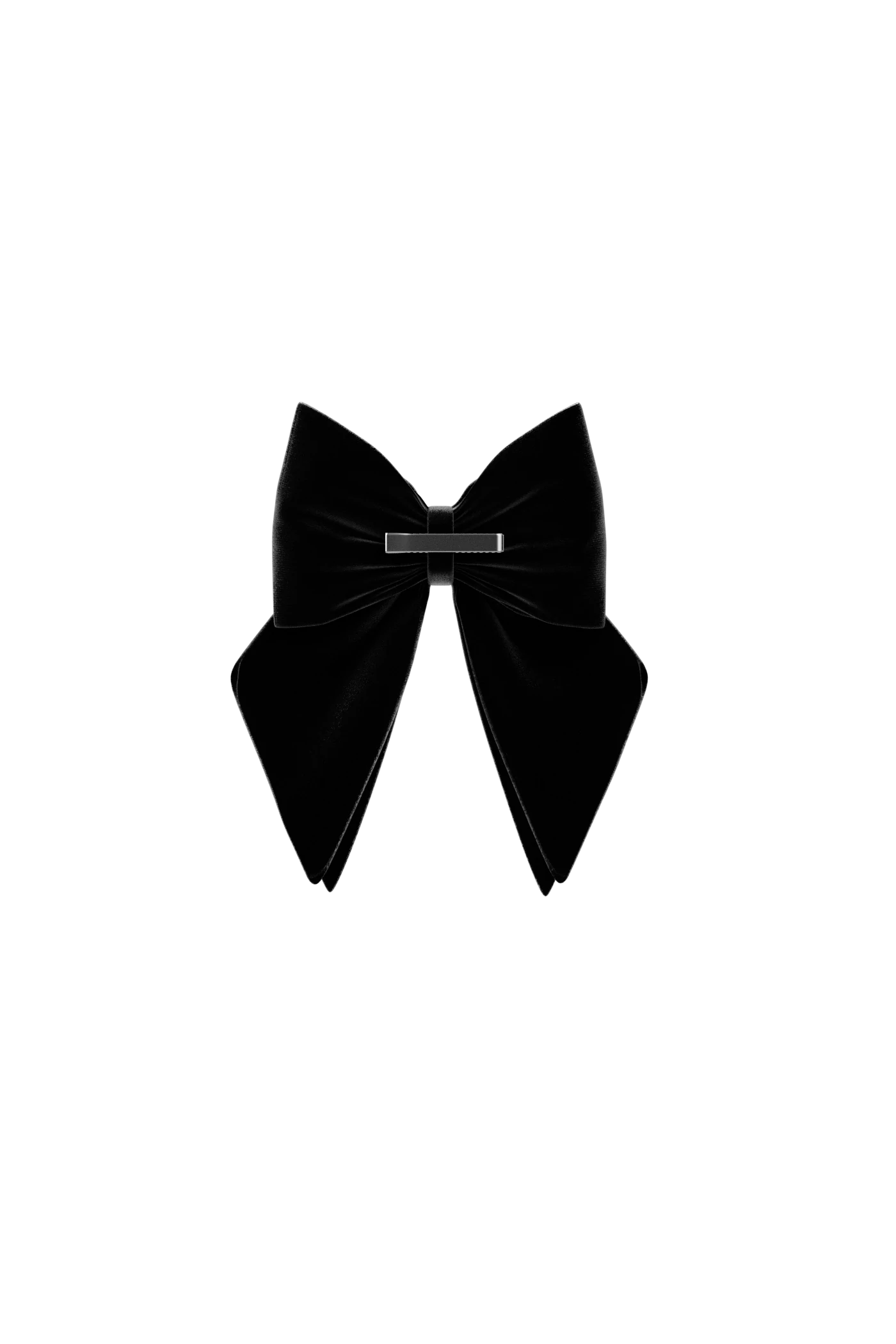 Ankle Bow Coal Velvet Clip