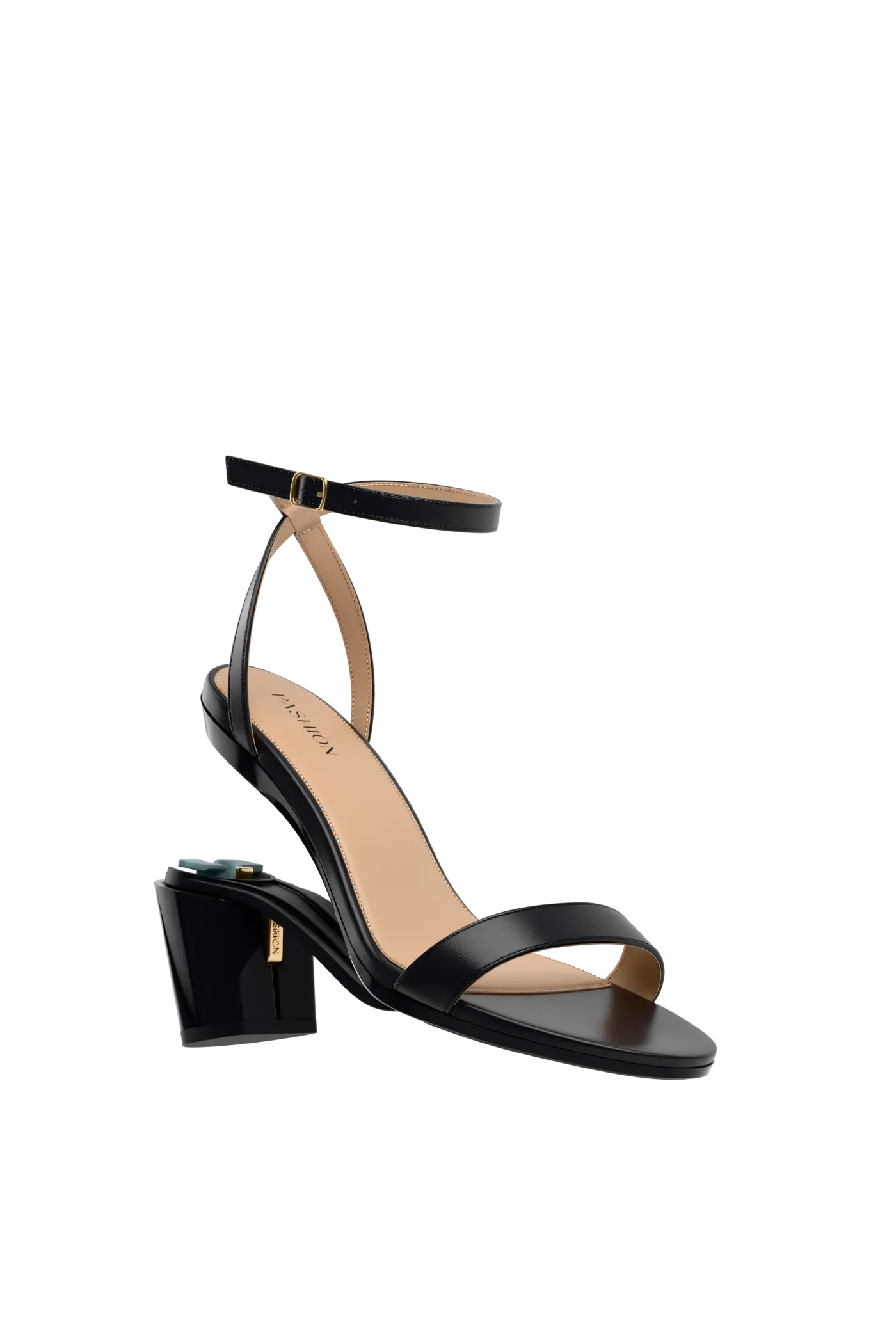 The Brenna - Coal Leather + Block Heel Kit 3 Coal