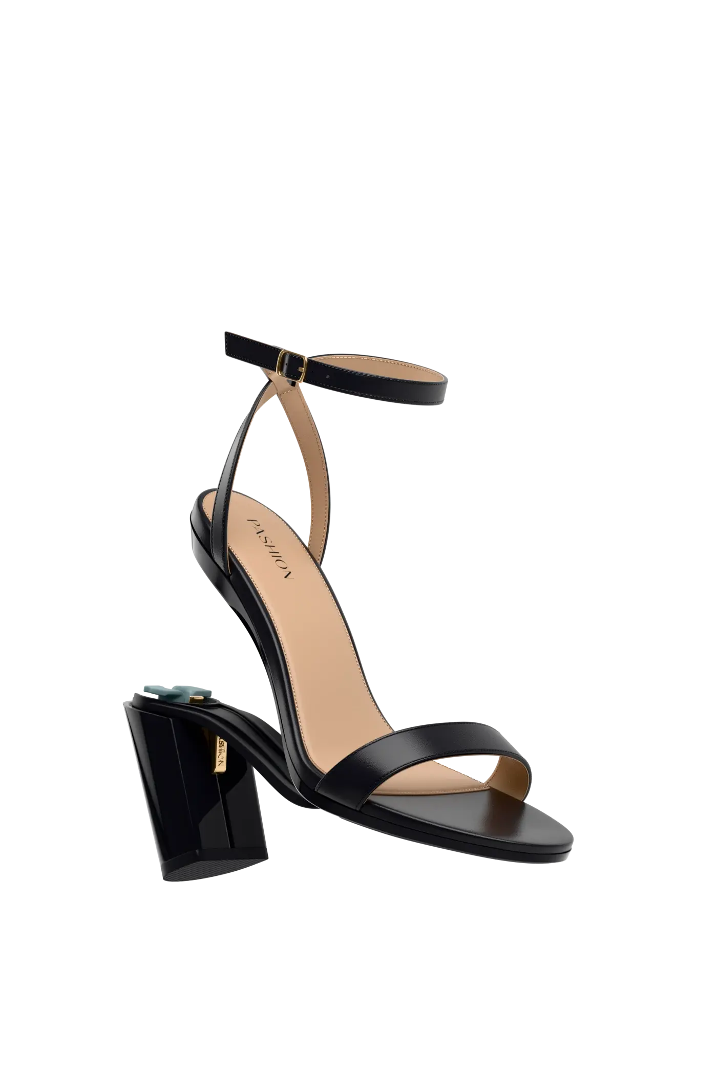 The Brenna - Coal Leather + Block Heel Kit 4 Coal