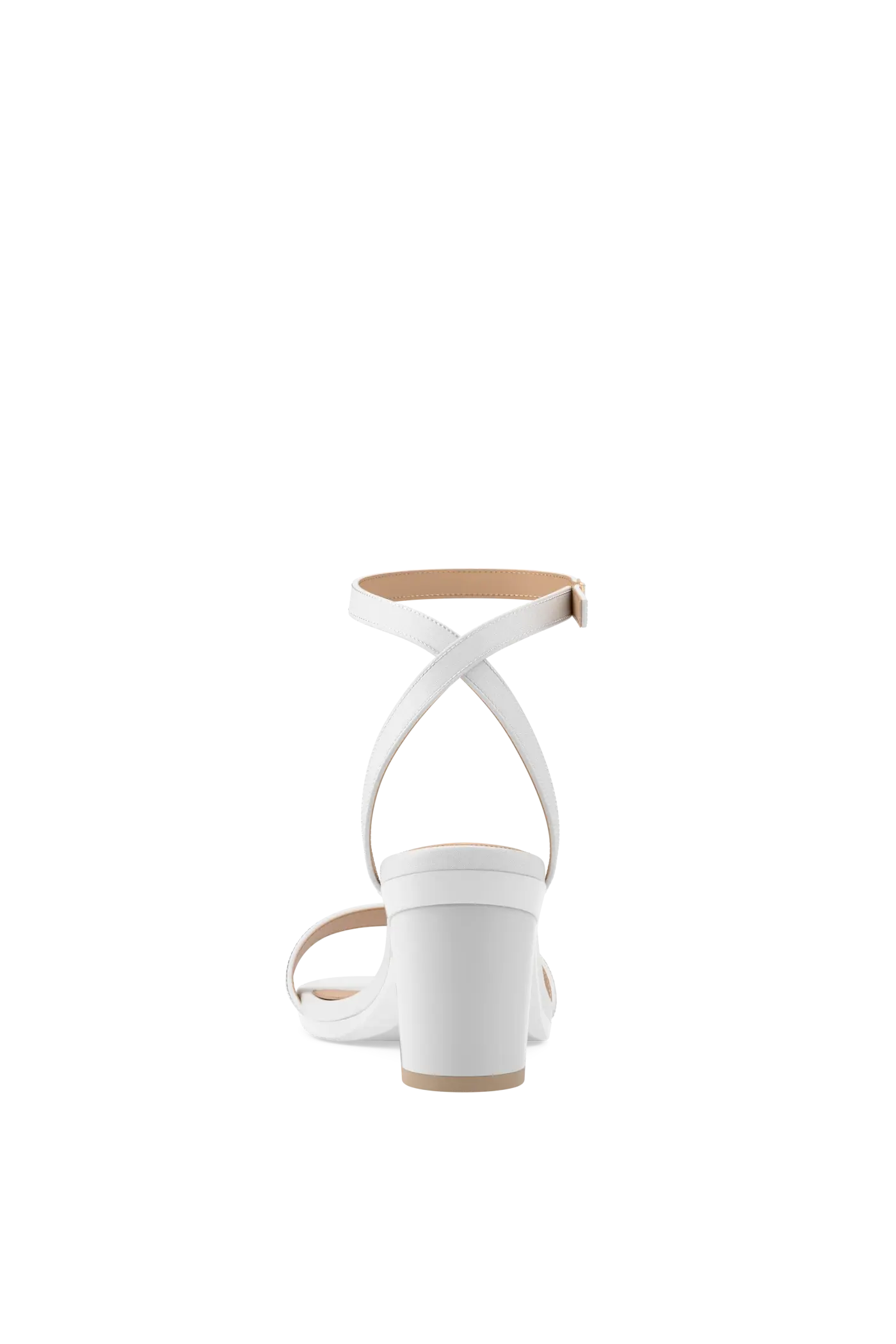 The Brenna - White Leather + Block Heel Kit 3 White