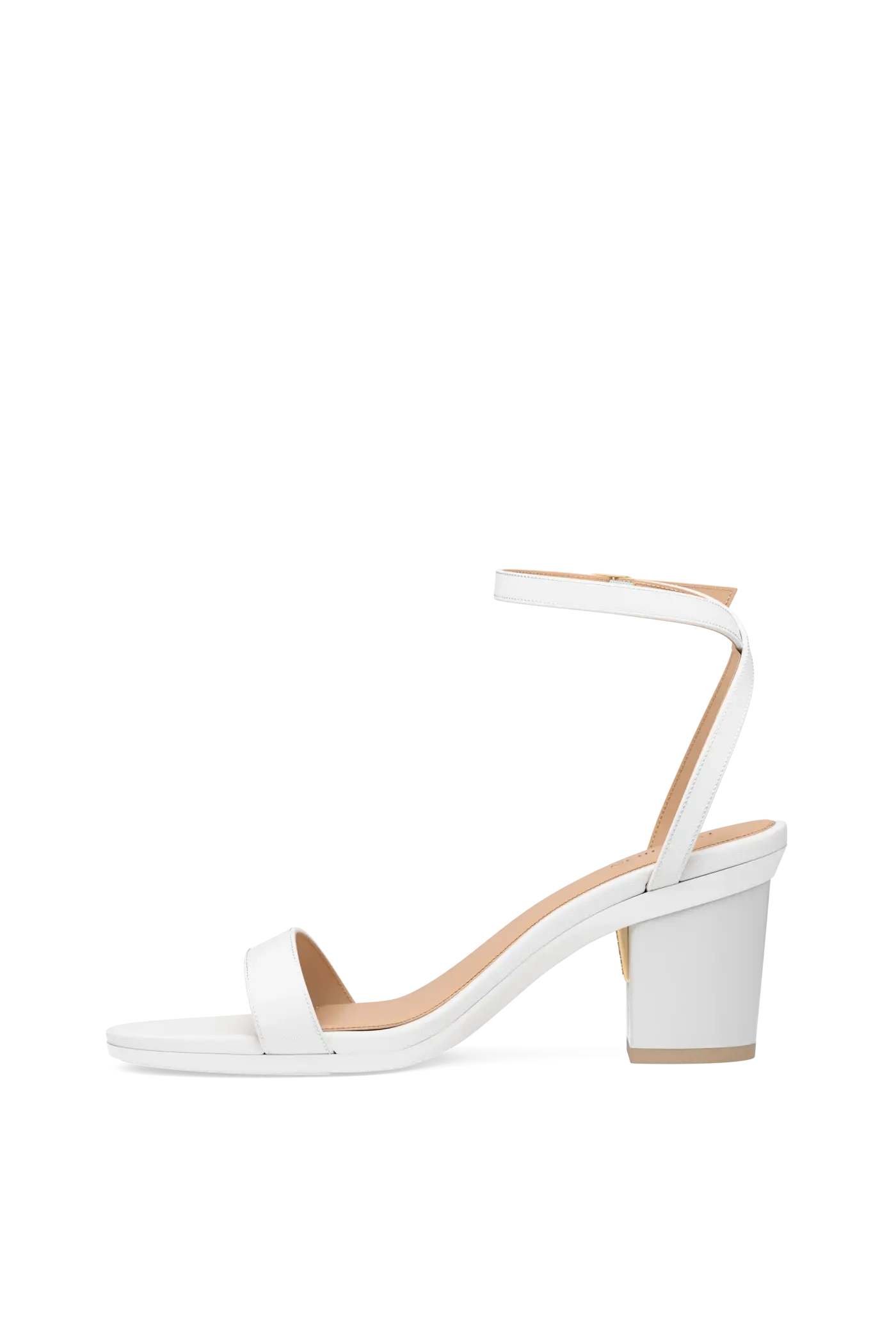 The Brenna - White Leather + Block Heel Kit 3 White