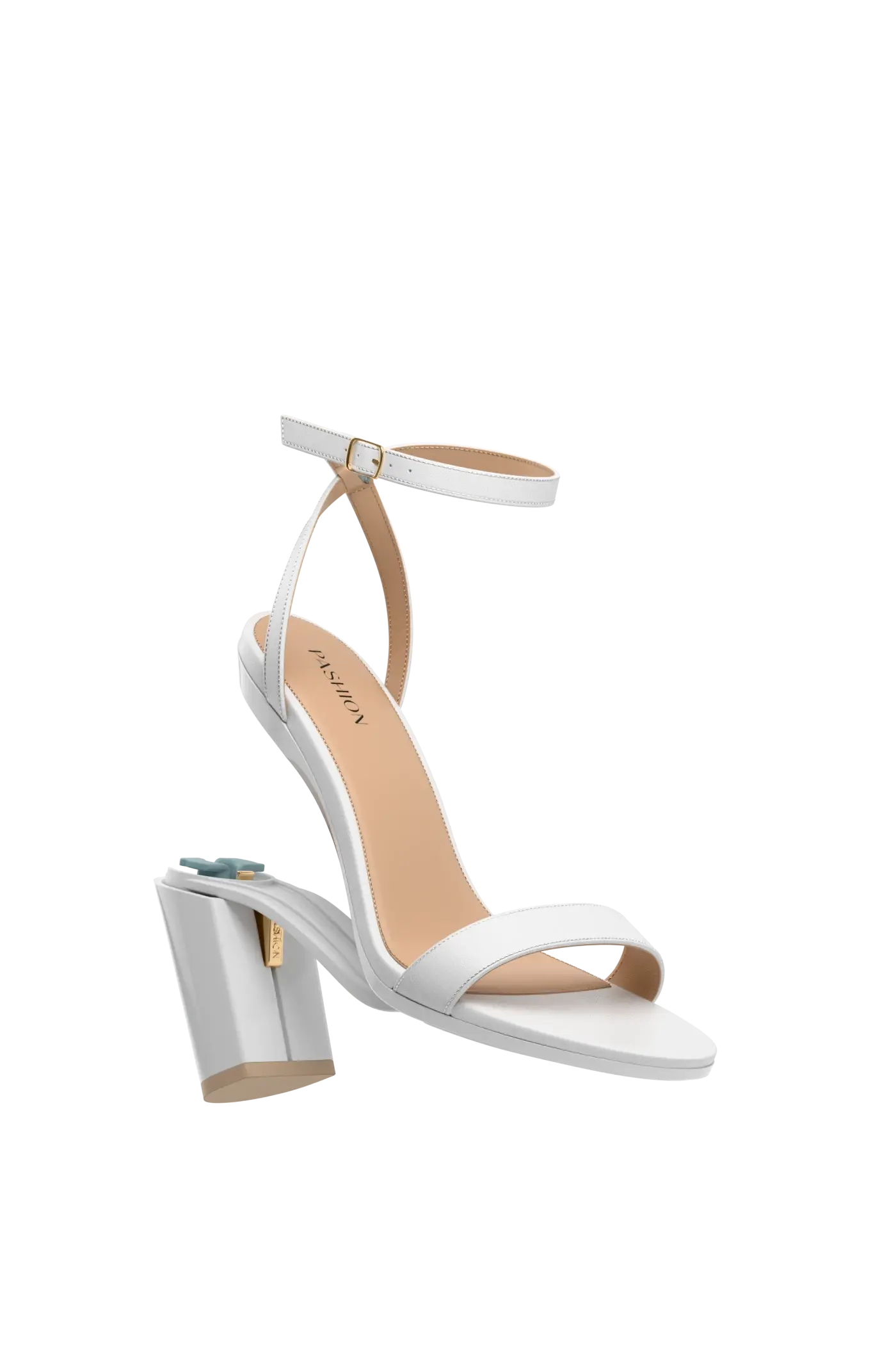 The Brenna - White Leather + Block Heel Kit 4 White