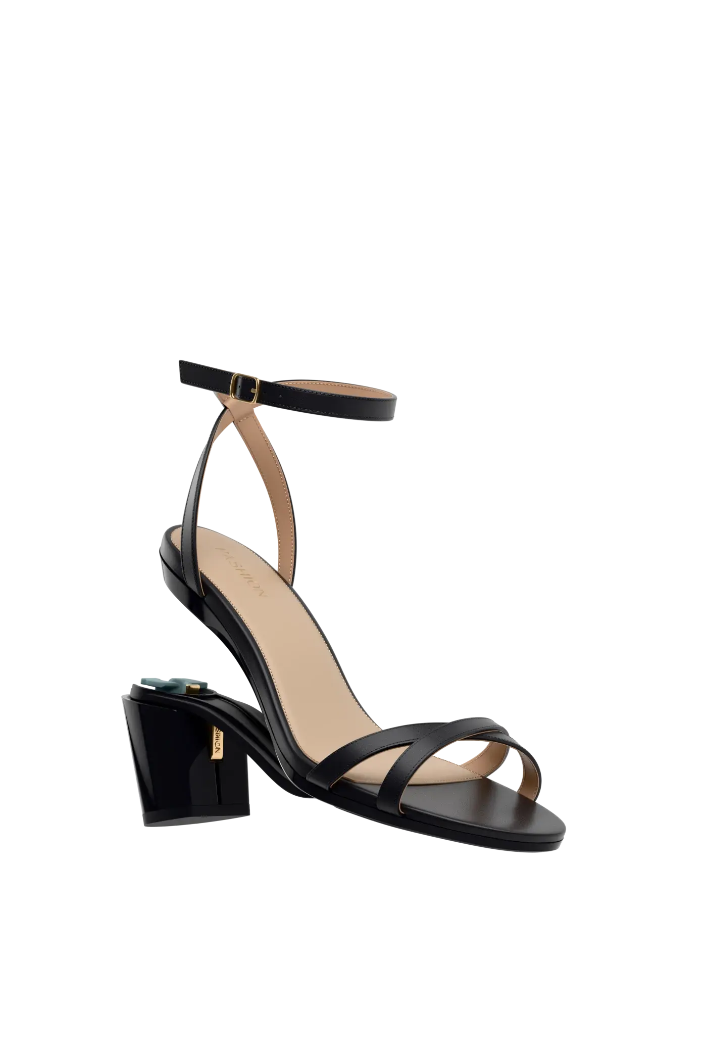 convertible black open toe strappy sandal with open heel with a block heel
