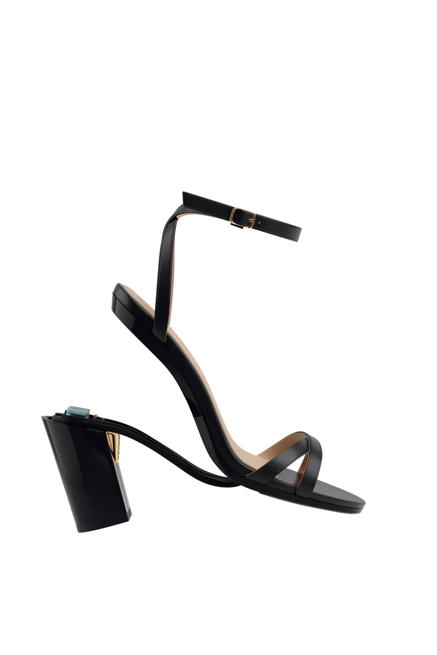 convertible black open toe strappy sandal with open heel with block heel
