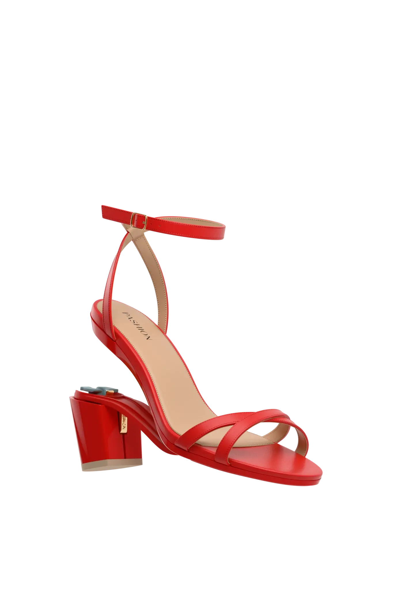 The Brynn - Cherry Red Leather 3 Block