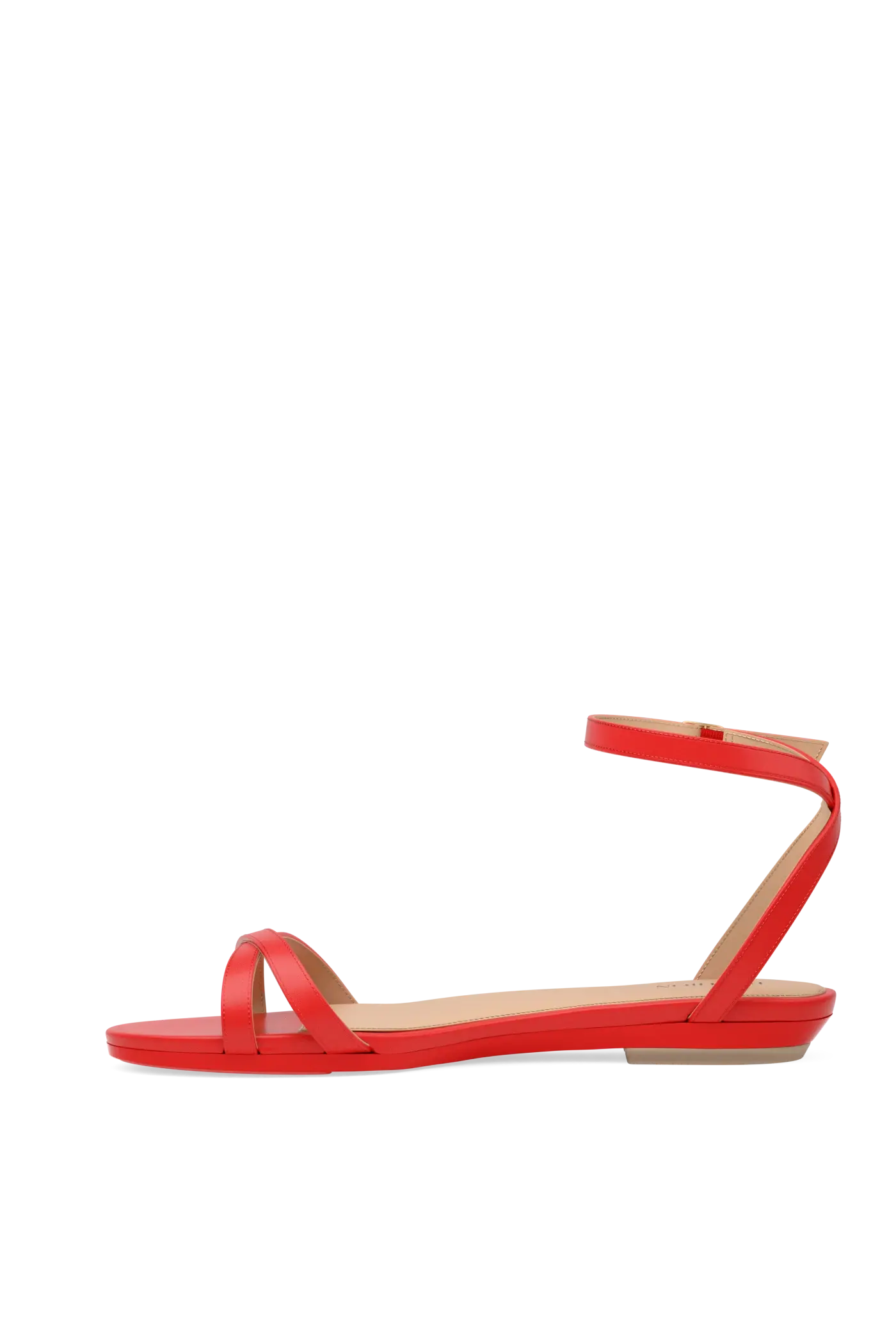 The Brynn - Cherry Red Leather Flat