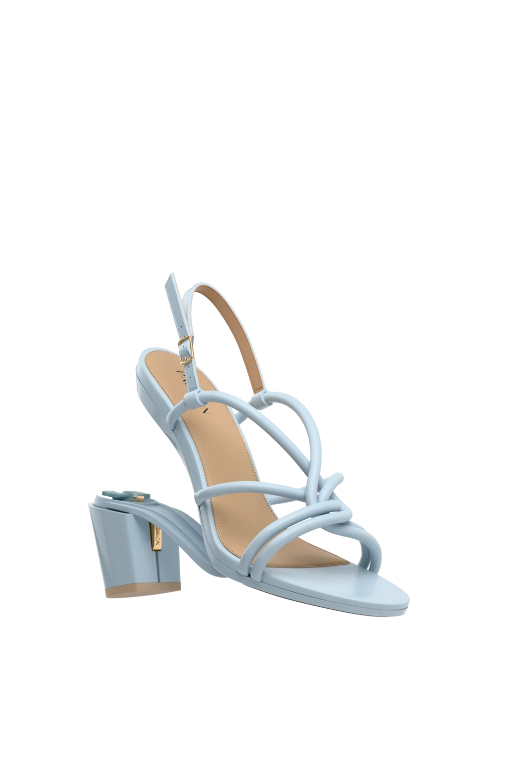 The Capri - Baby Blue Vegan Leather 3 Block