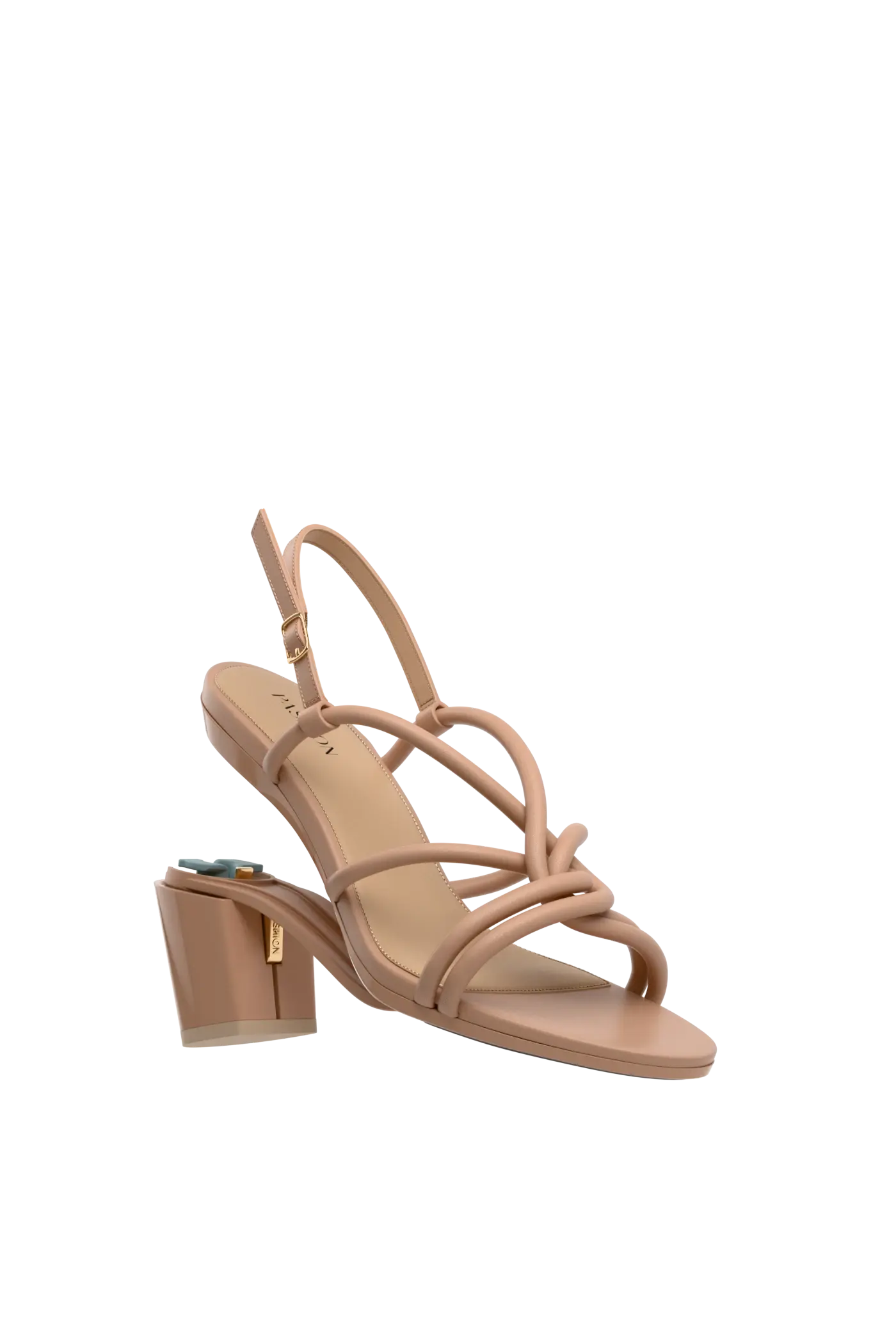 The Capri - Latte Vegan Leather 3 Block