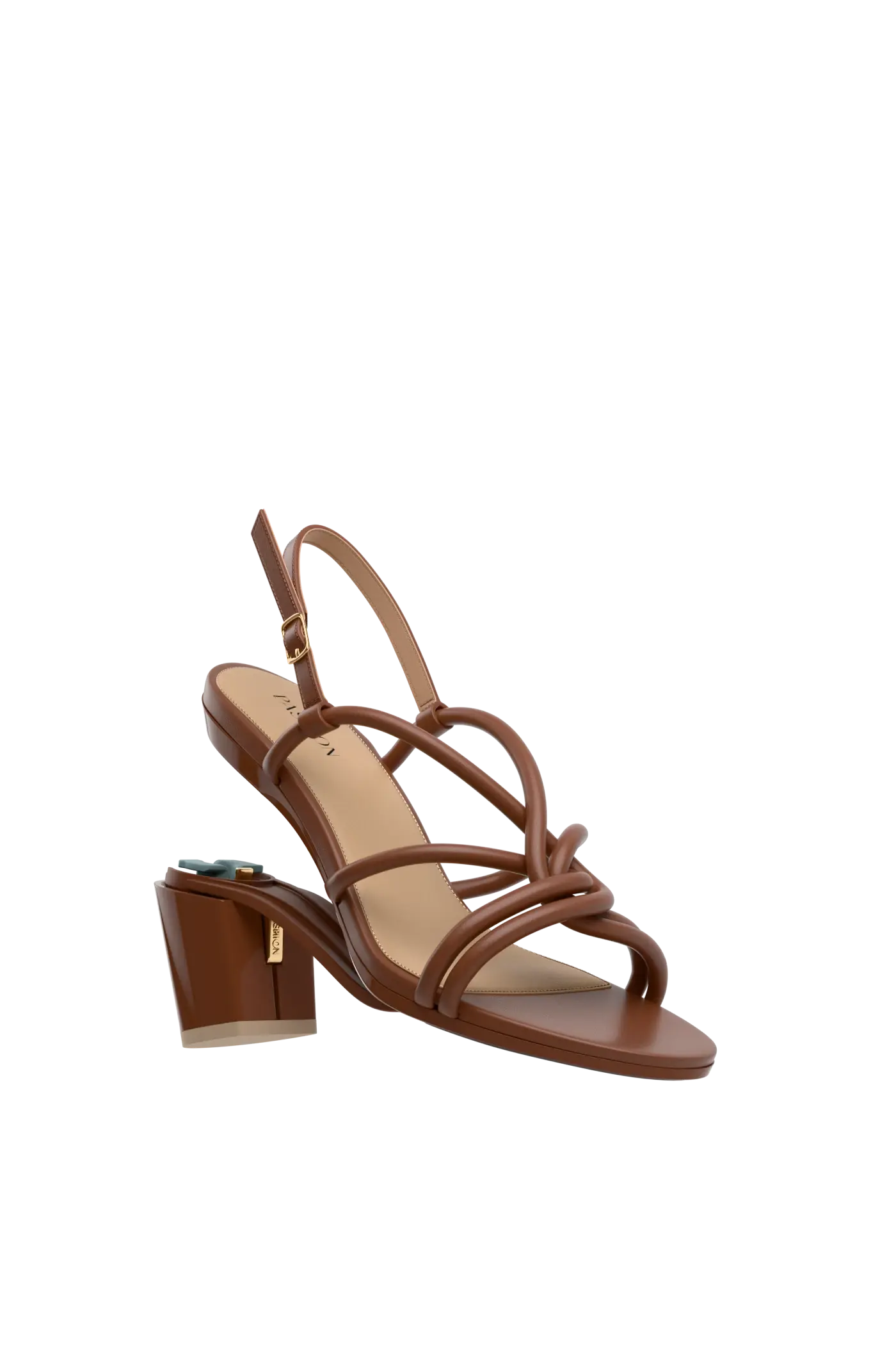 convertible brown open toe strappy block heel sandal