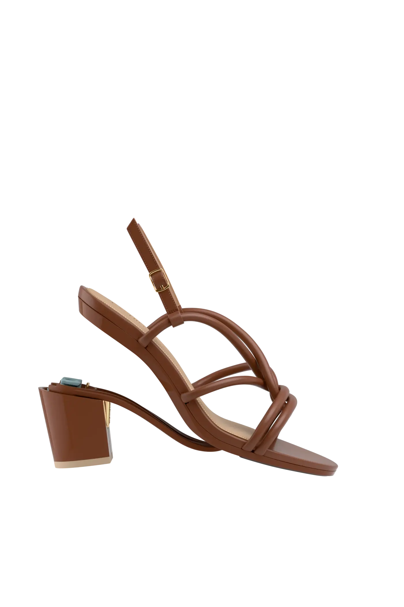 convertible brown open toe strappy block heel sandal