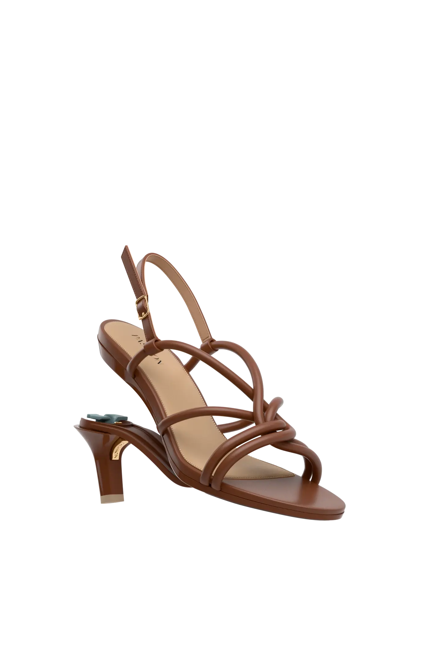 convertible brown open toe strappy kitten high heel sandal