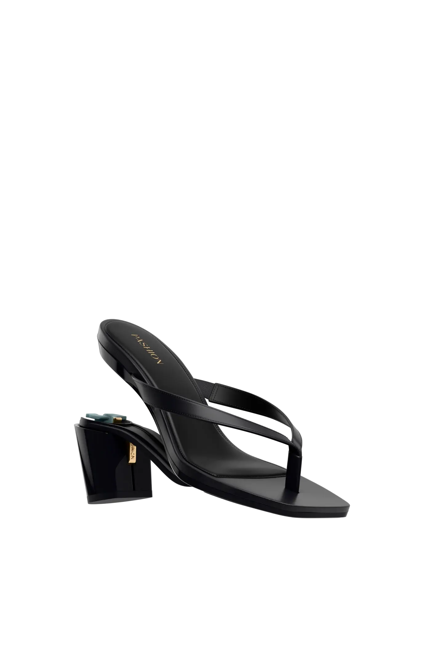 The Carmen - Coal Vegan Leather 3 Block