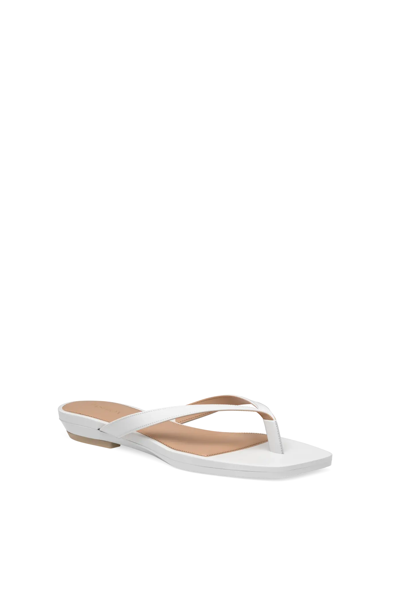 white open toe thong style flat sandal