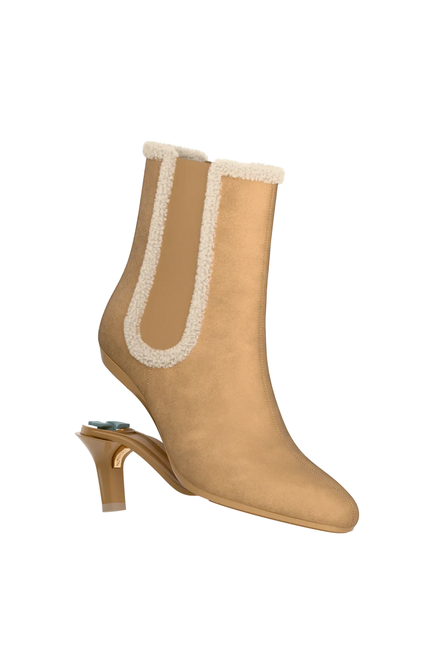 The Chelsea - Camel Suede Sherpa 3 Stiletto