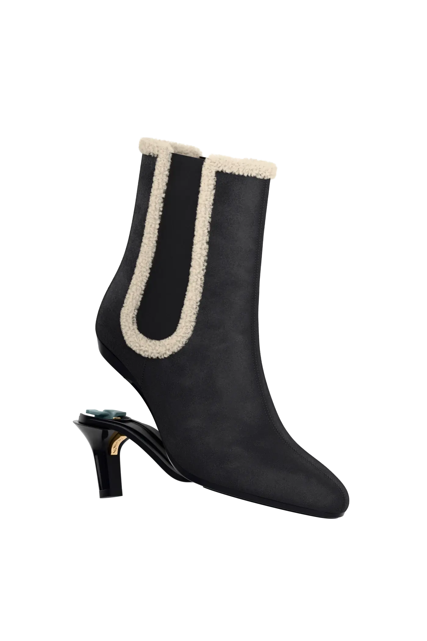 The Chelsea - Coal Suede Sherpa 3 Stiletto