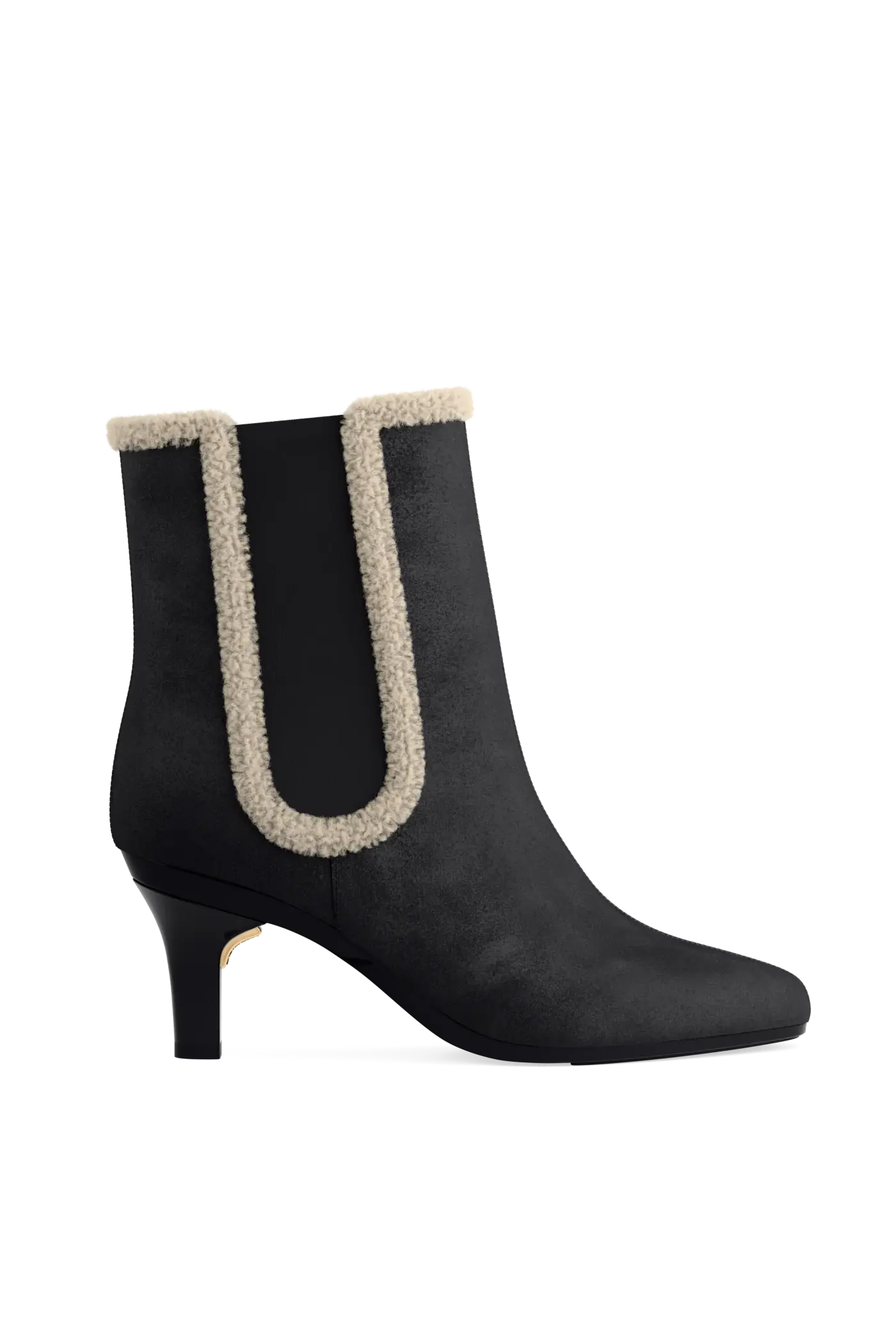 The Chelsea - Coal Suede Sherpa 3 Stiletto