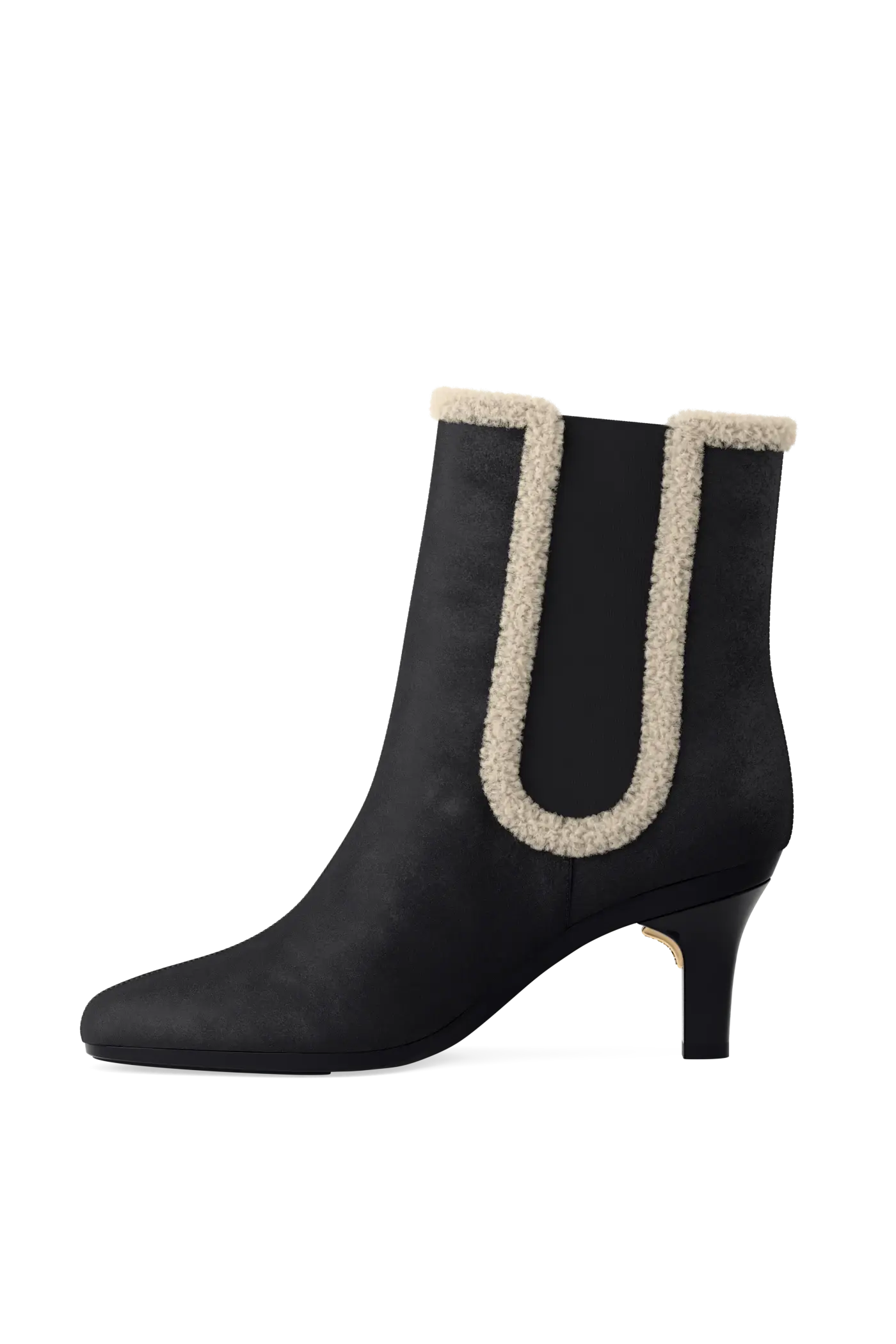The Chelsea - Coal Suede Sherpa 3 Stiletto