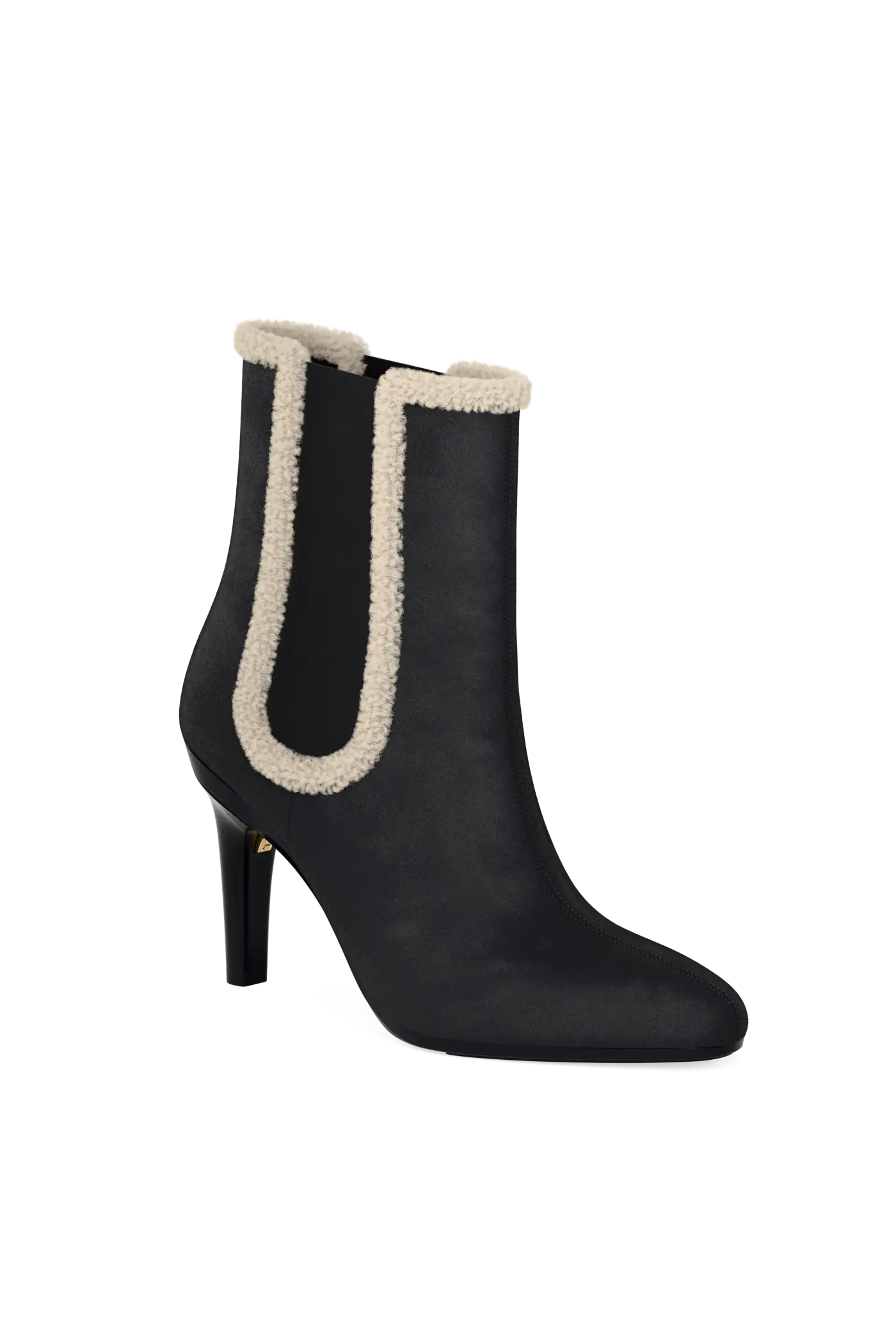 The Chelsea - Coal Suede Sherpa 4 Stiletto