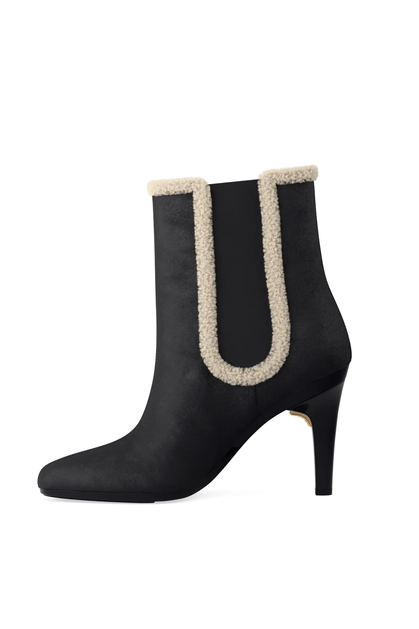 The Chelsea - Coal Suede Sherpa 4 Stiletto