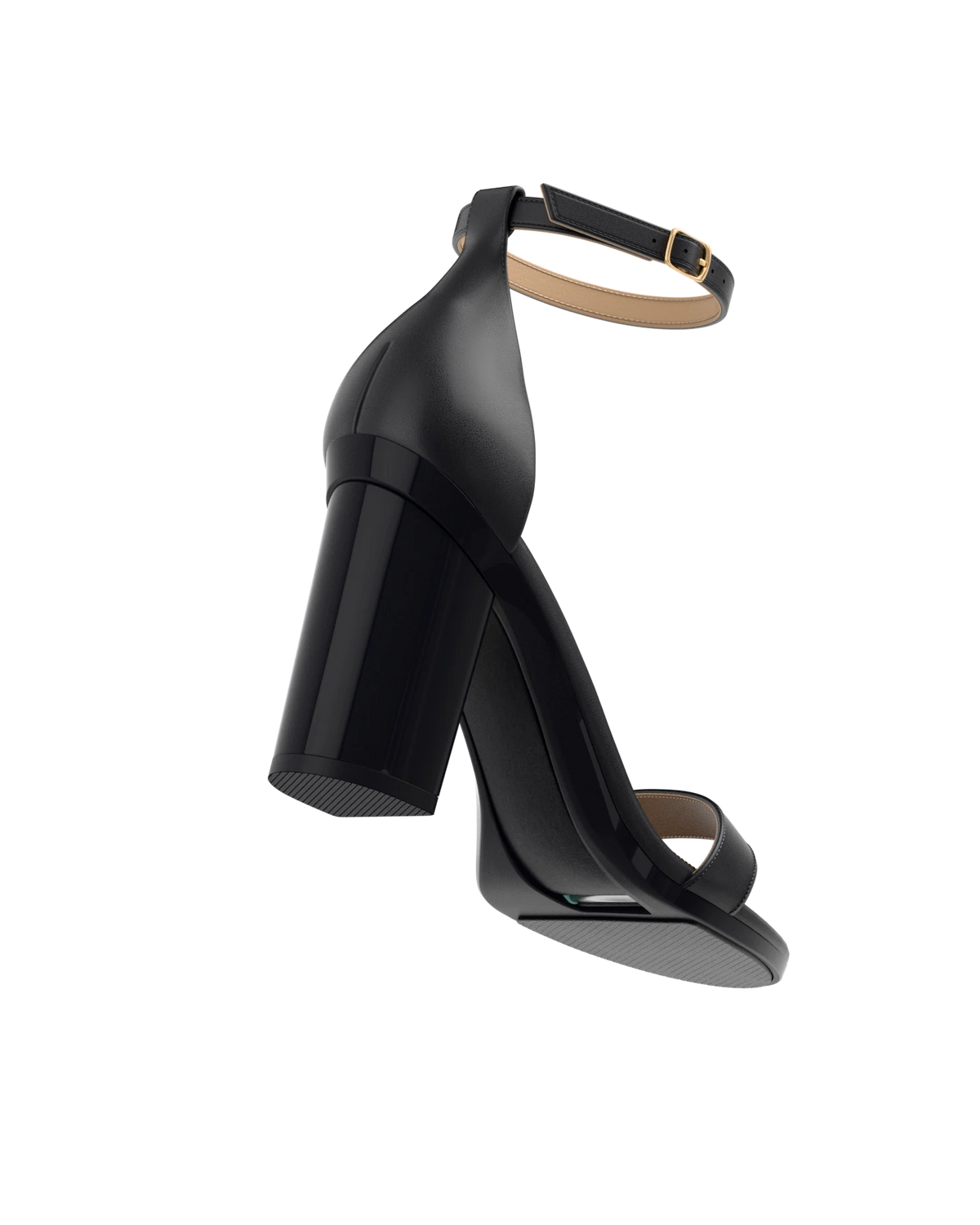 Stelo - Coal Black, alternate view. Pashion convertible heels go from heel to flat and are customizable with interchangeable heel kits.