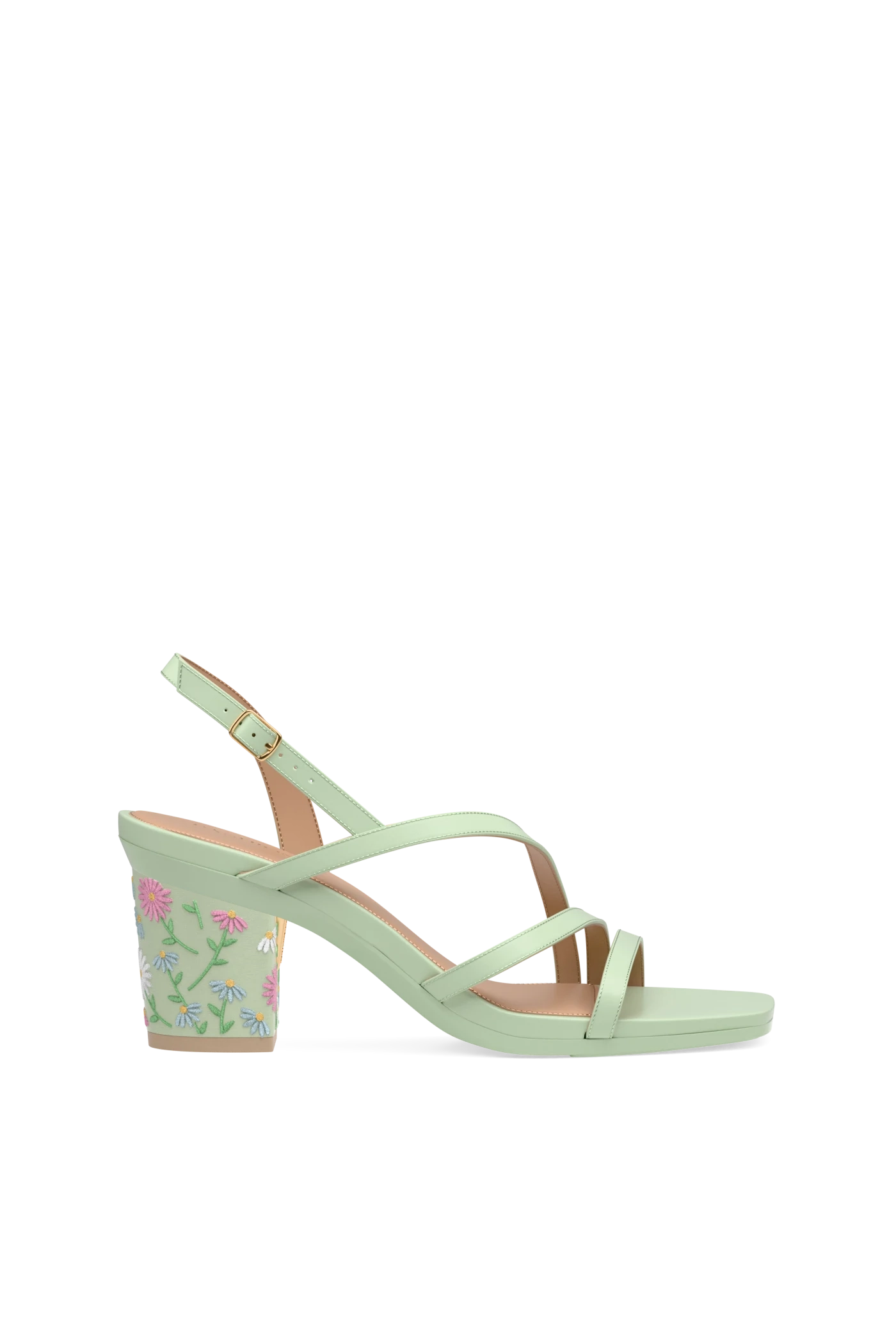 Block Heel Kit 3 Mint Daisy Embroidery