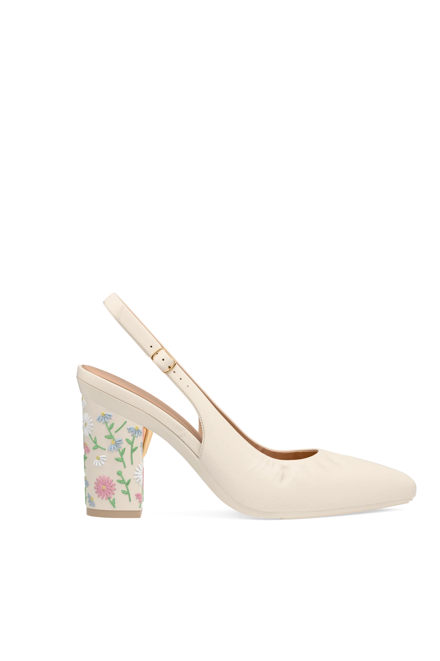 Block Heel Kit 4 Ivory Daisy Embroidery