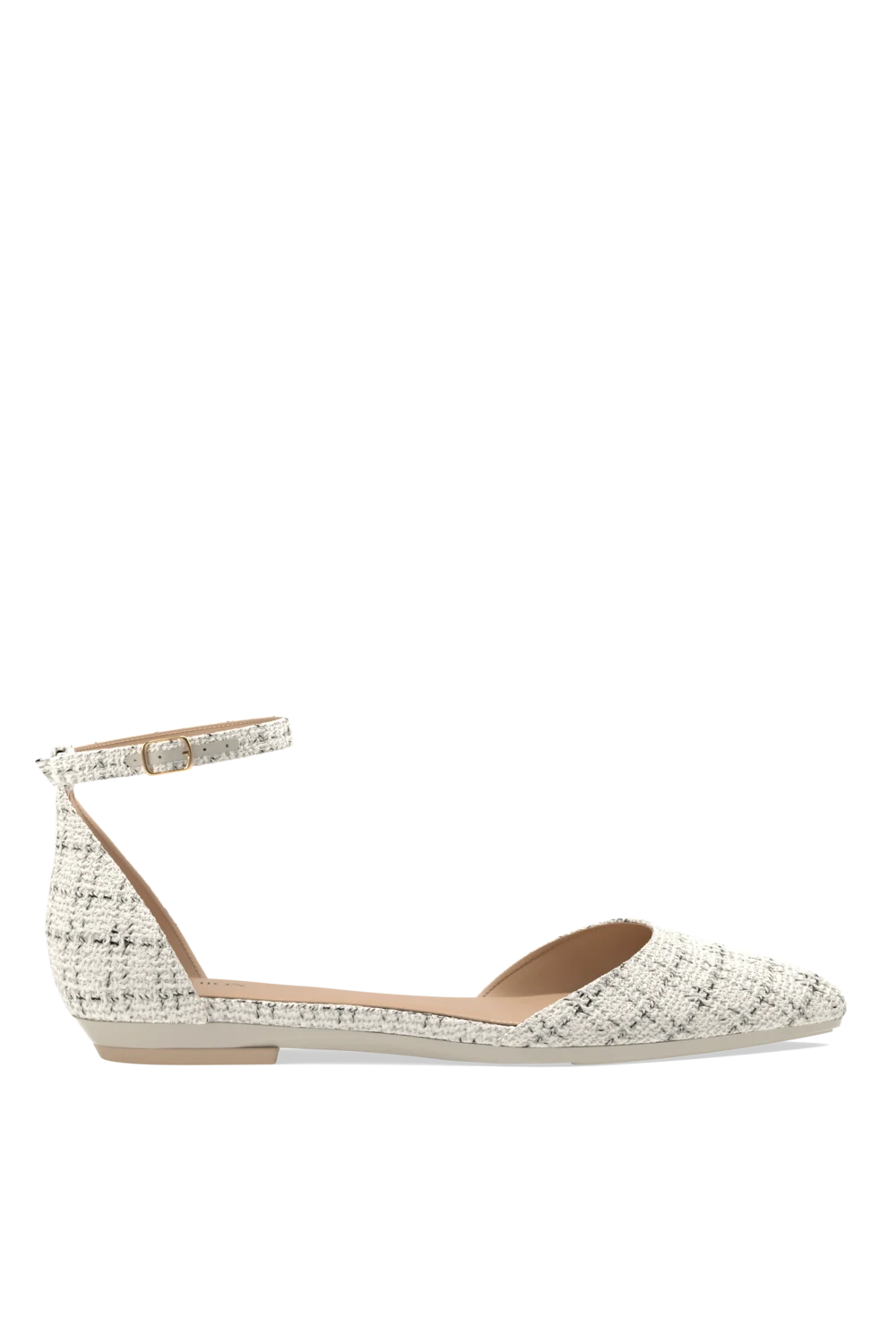 The D'Orsay - Bone Tweed Flat