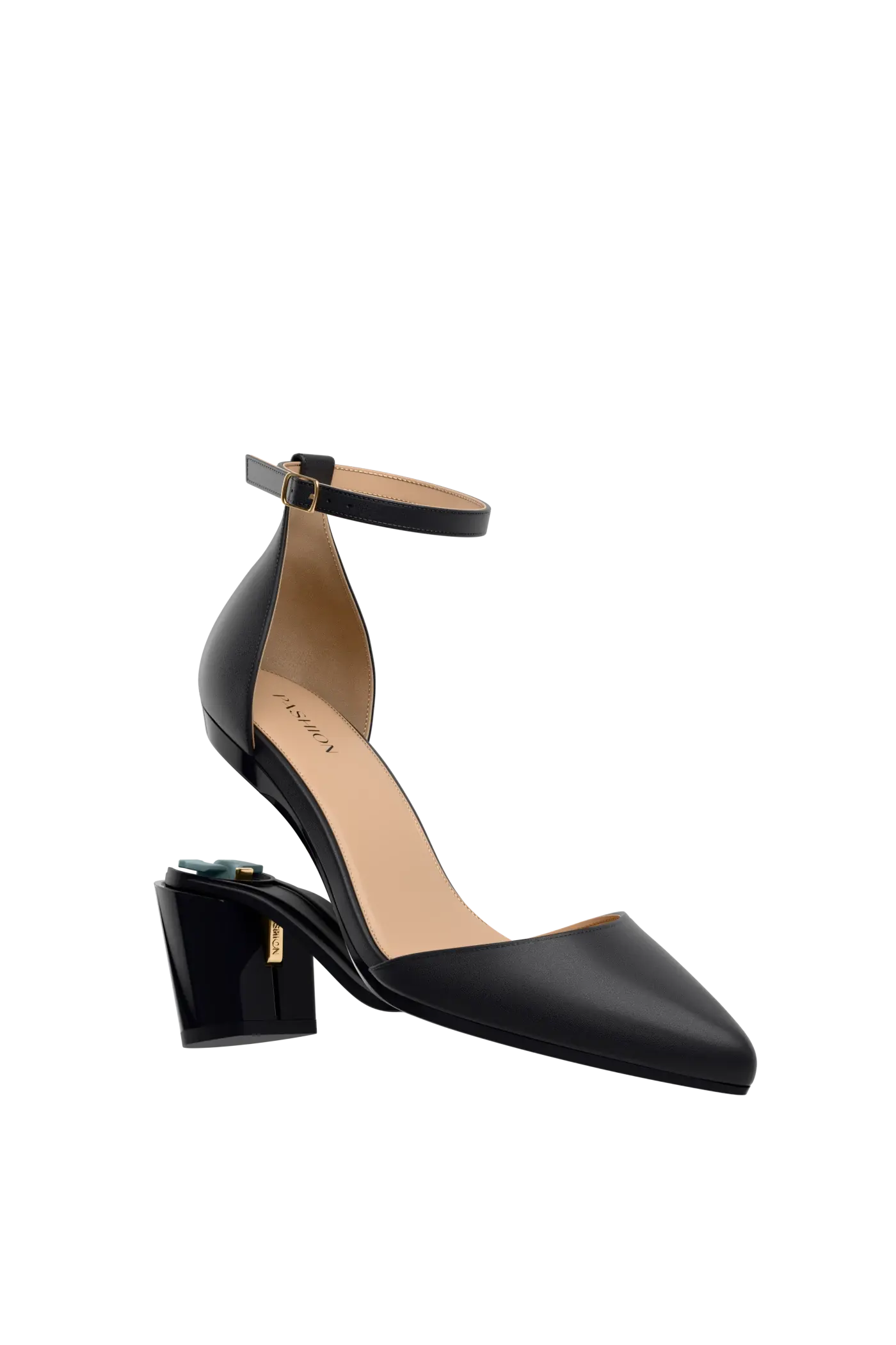 The D'Orsay - Coal Leather + Block Heel Kit 3 Coal