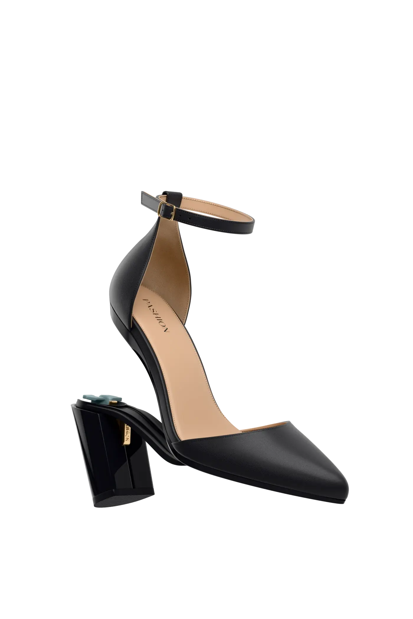 The D'Orsay - Coal Leather + Block Heel Kit 4 Coal