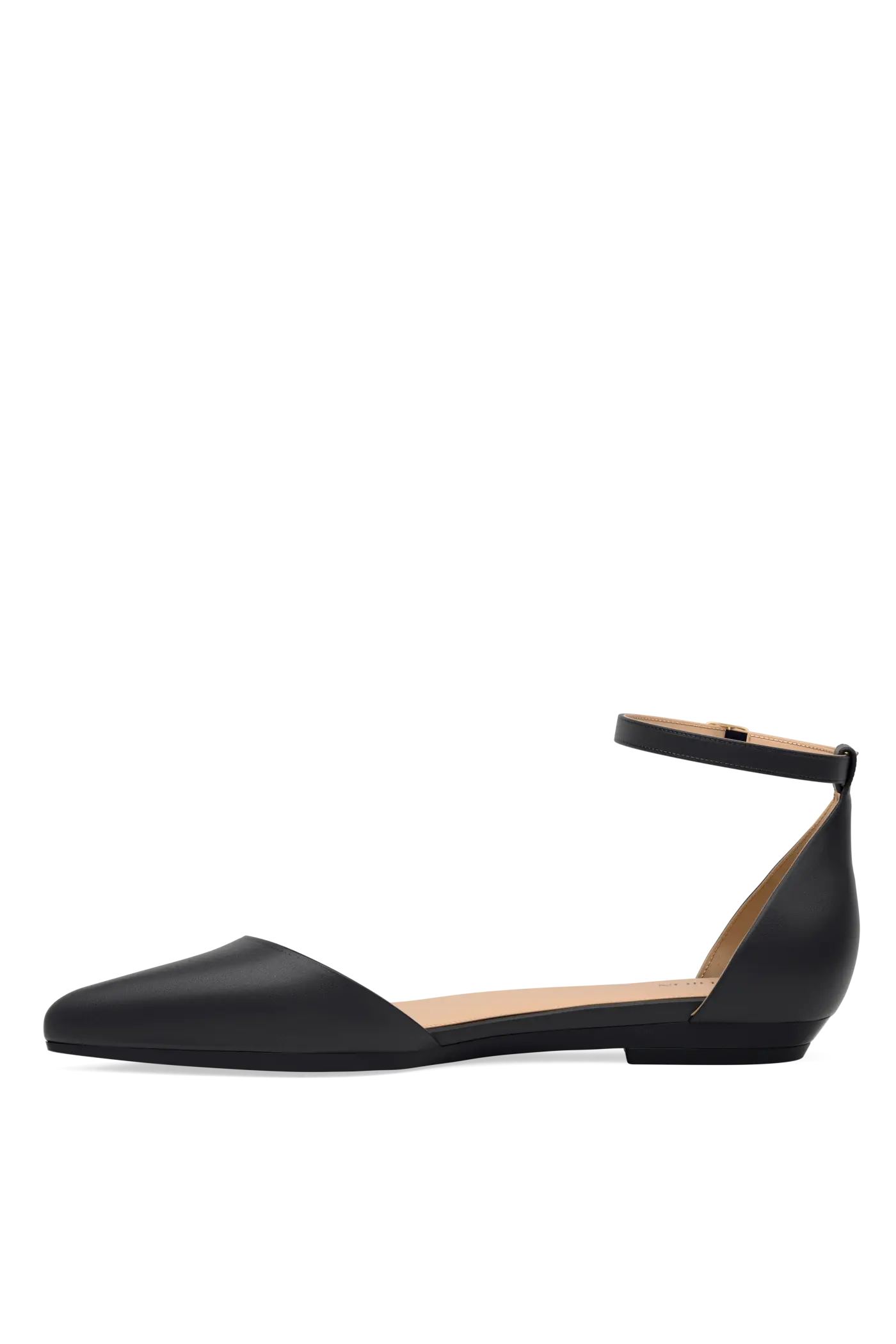 The D'Orsay Wide Width - Coal Leather Flat