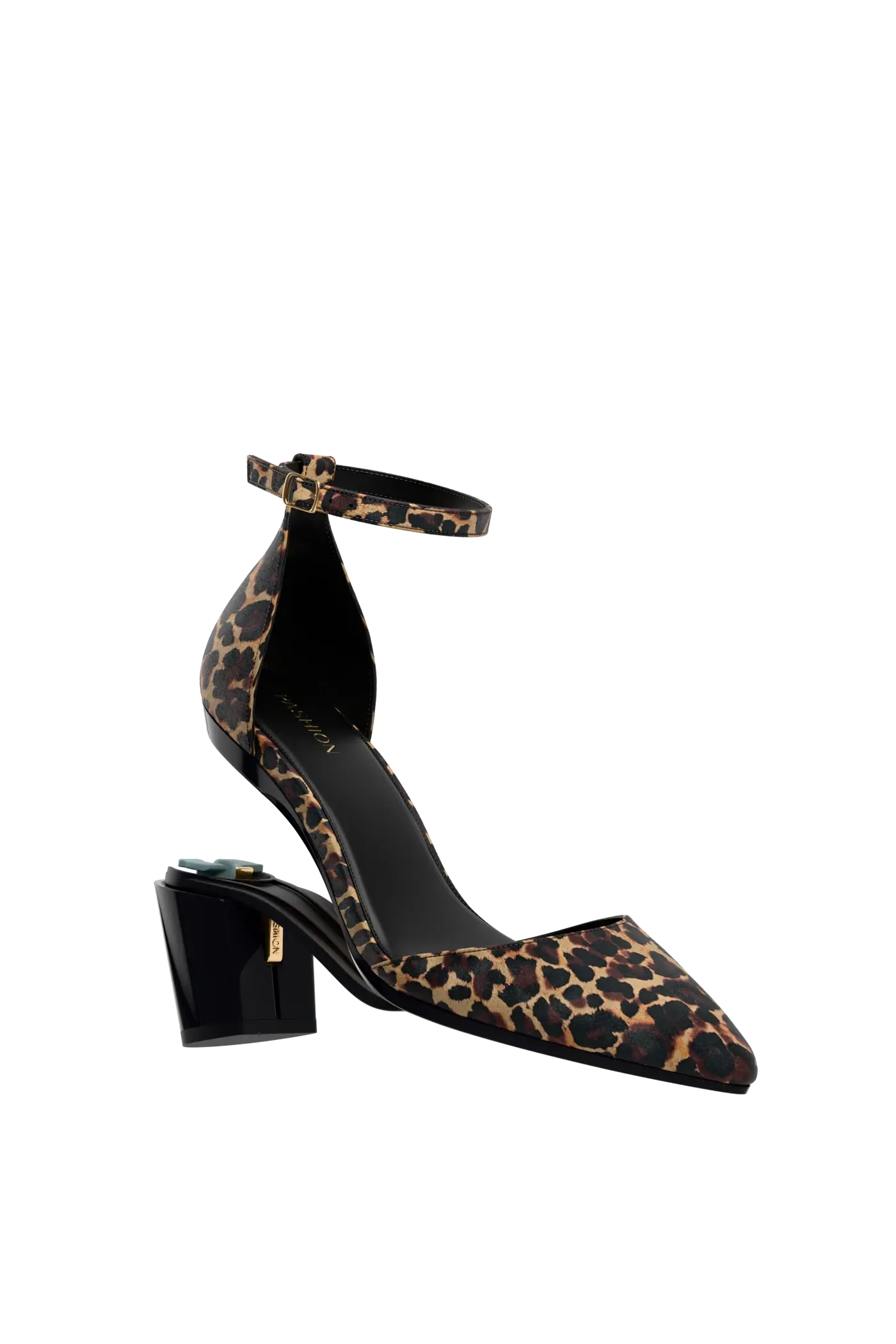 The D'Orsay - Coal Leopard Suede 3 Block