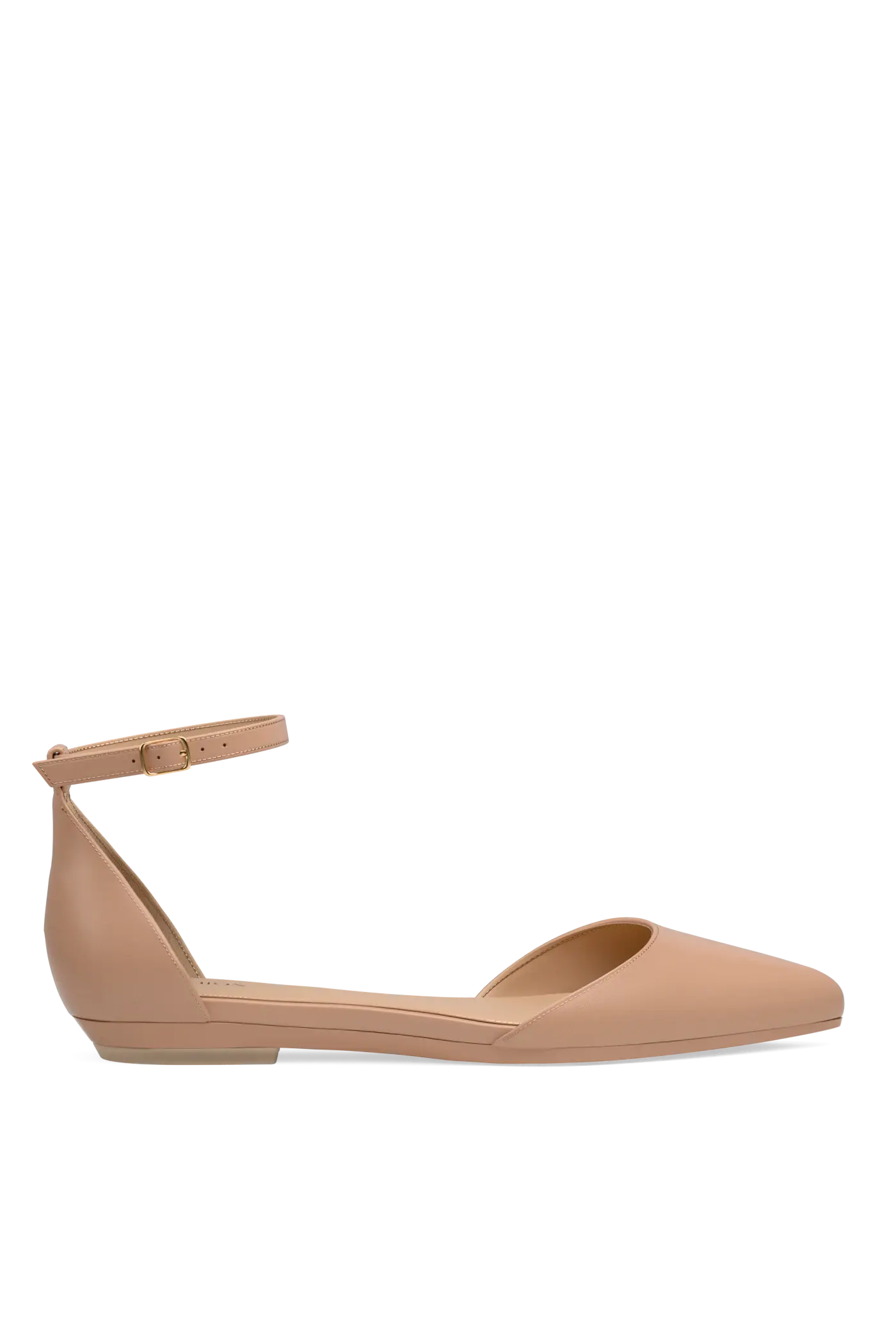 The D'Orsay - Latte Leather Flat