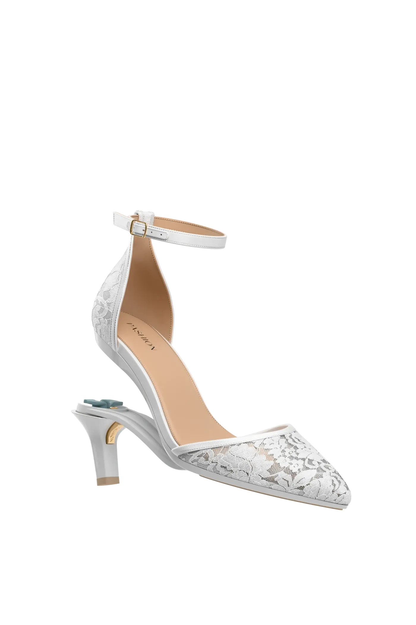 The D'Orsay - White Satin Lace + Stiletto Heel Kit 3 White