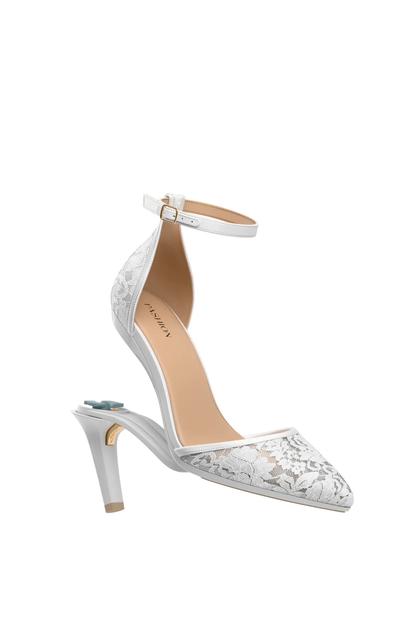 The D'Orsay - White Satin Lace + Stiletto Heel Kit 4 White
