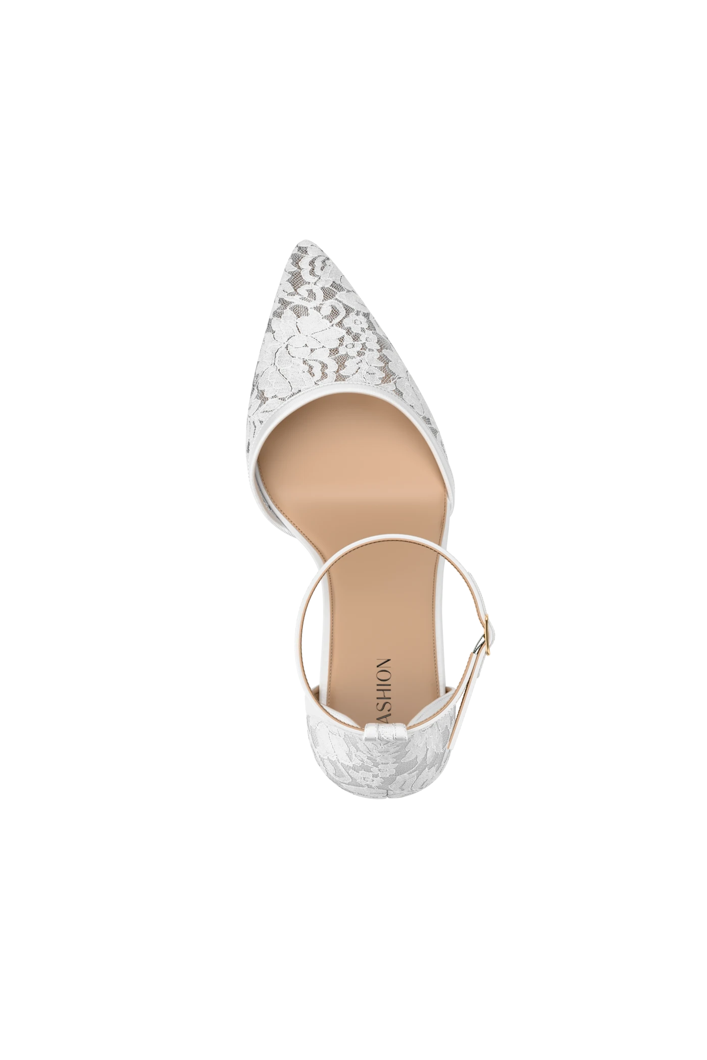The D'Orsay - White Satin Lace + Block Heel Kit 3 White