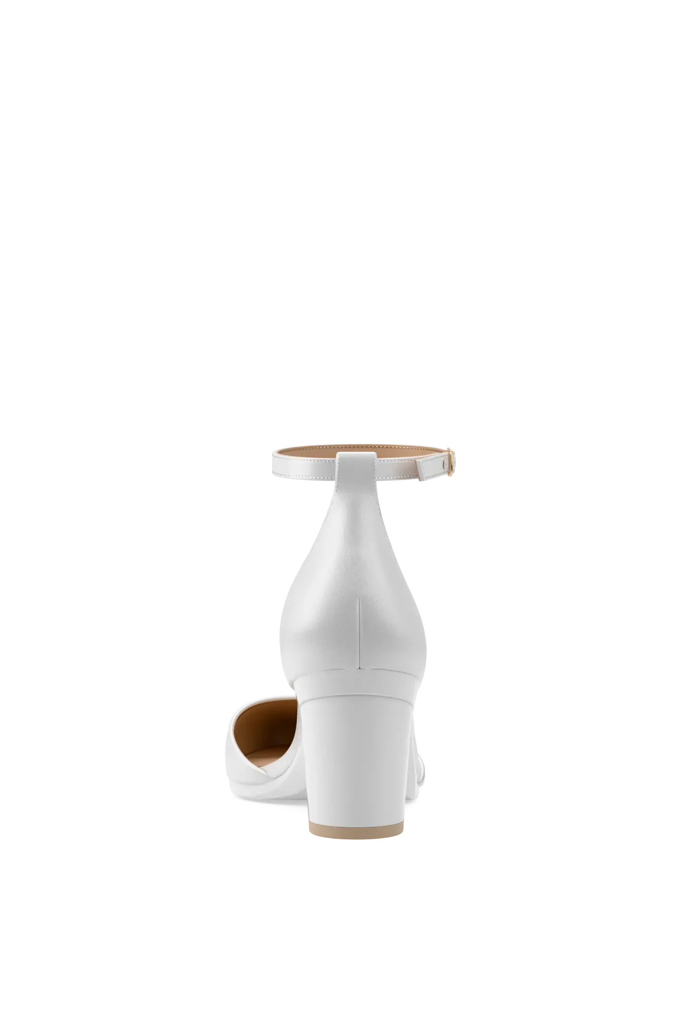 The D'Orsay - White Satin + Block Heel Kit 3 White