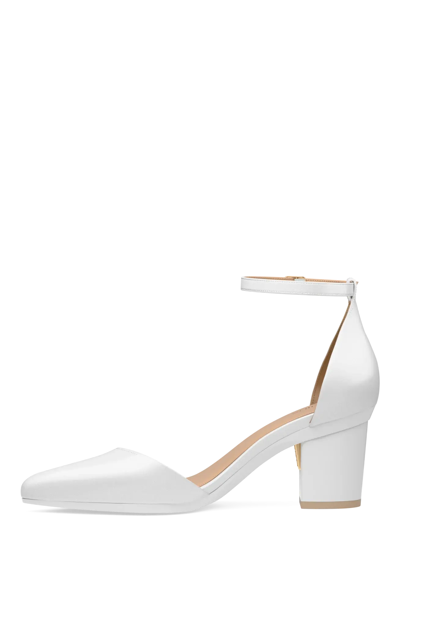 The D'Orsay - White Satin + Block Heel Kit 3 White