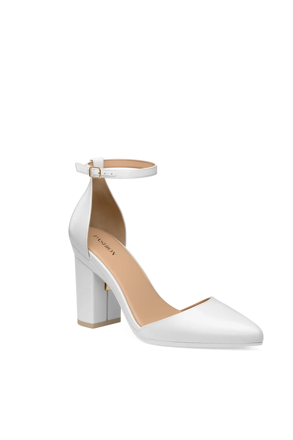 The D'Orsay - White Satin + Block Heel Kit 4 White