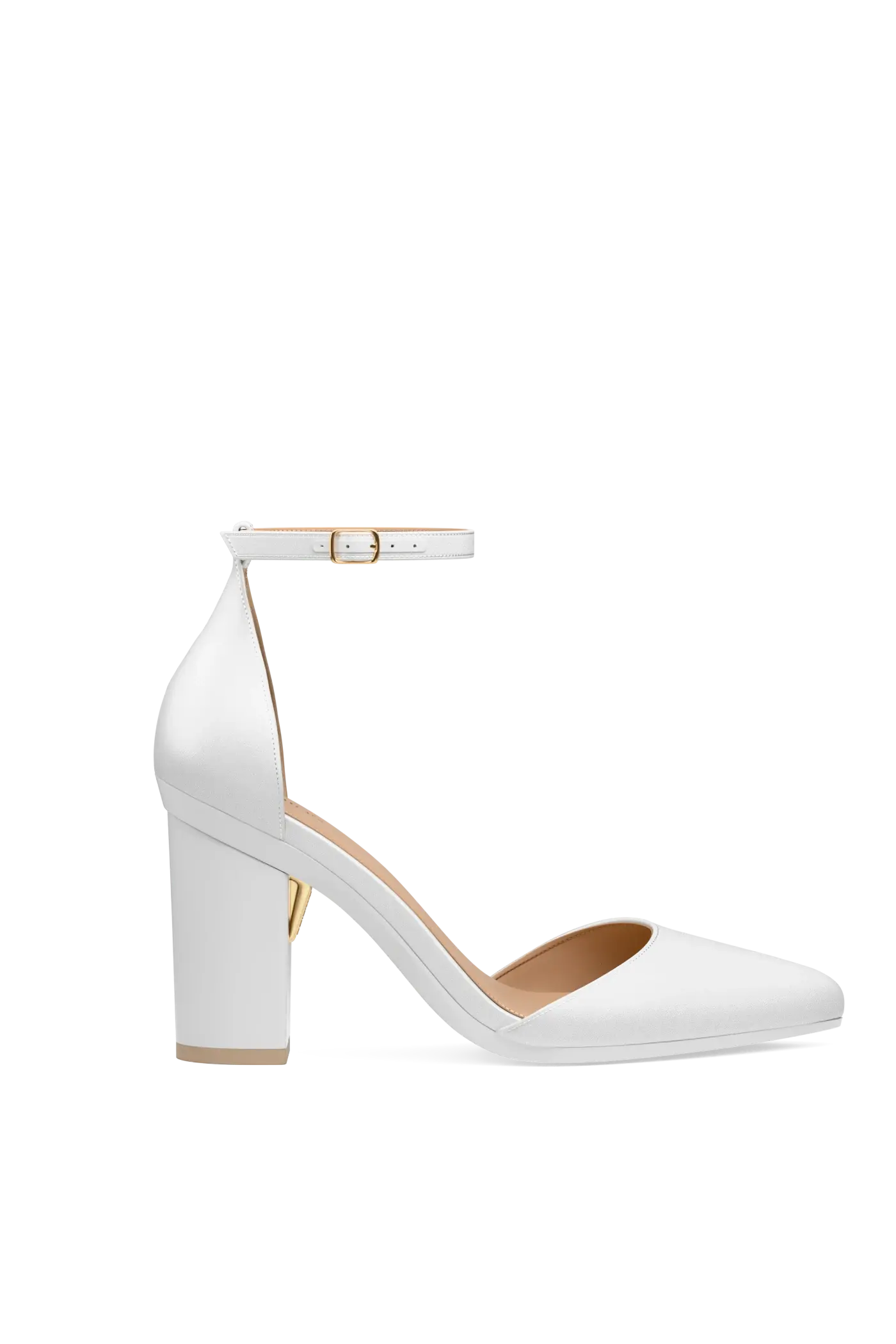 The D'Orsay - White Satin + Block Heel Kit 4 White