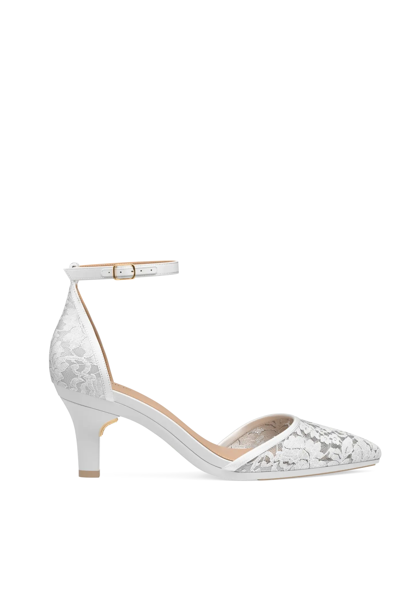 The D'Orsay - White Satin Lace + Stiletto Heel Kit 3 White