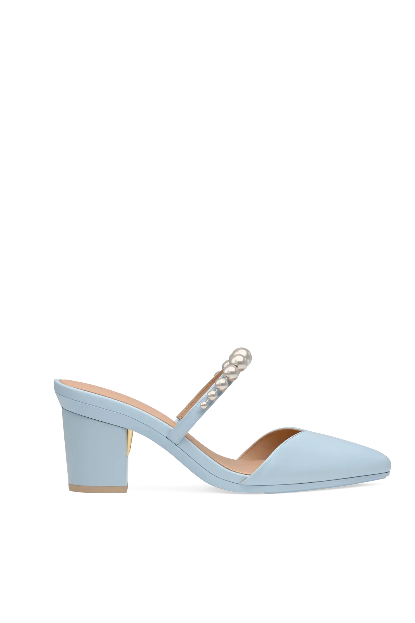 The Evelyn - Baby Blue Satin Pearl 3 Block
