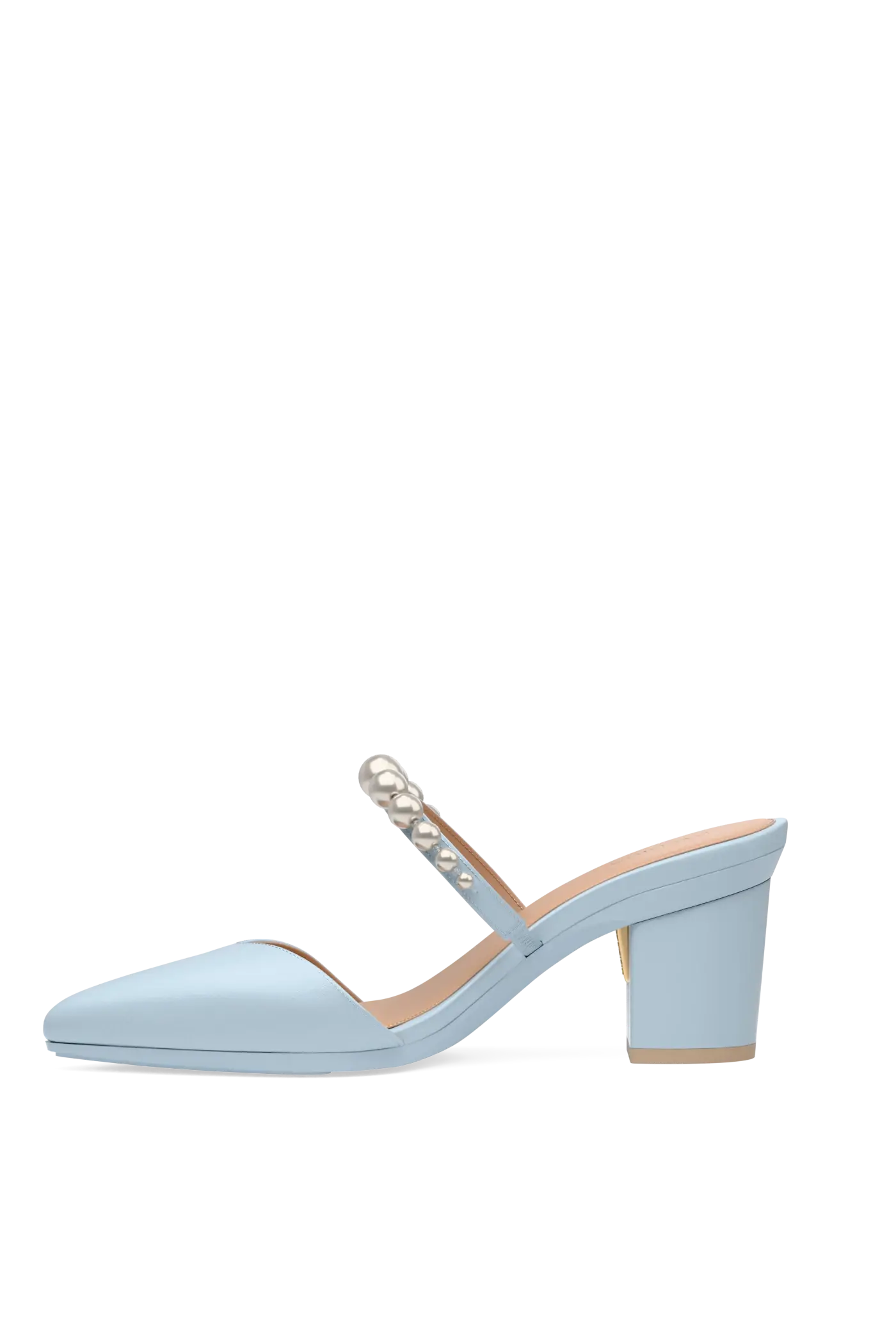 The Evelyn - Baby Blue Satin Pearl 3 Block