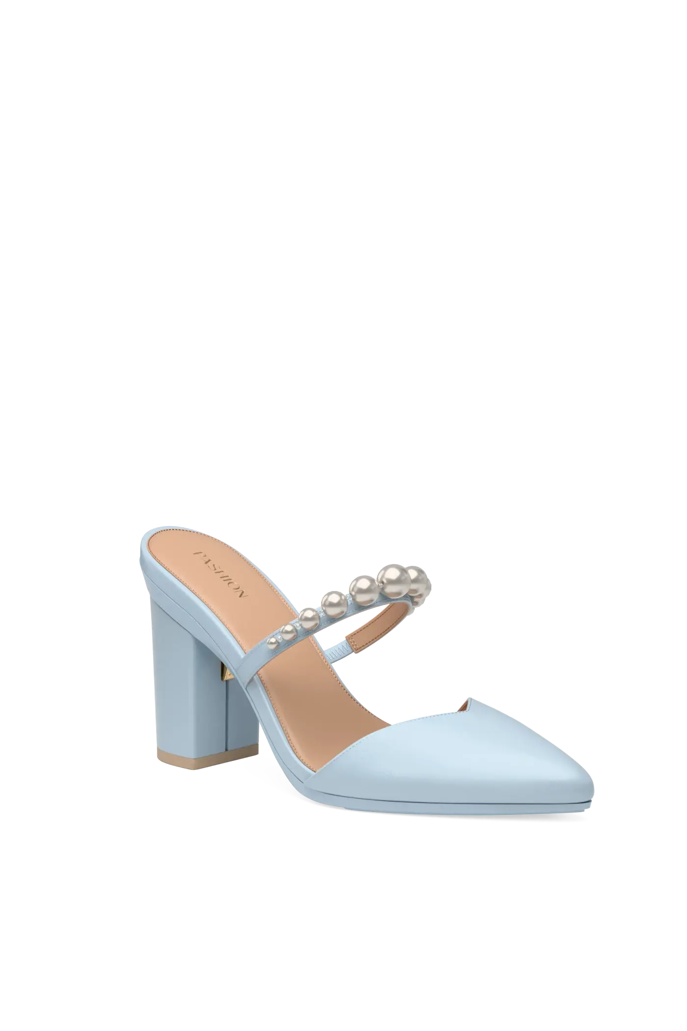 The Evelyn - Baby Blue Satin Pearl 4 Block