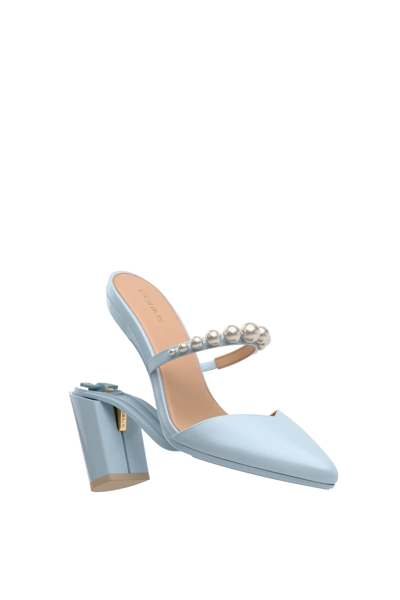 The Evelyn - Baby Blue Satin Pearl 4 Block