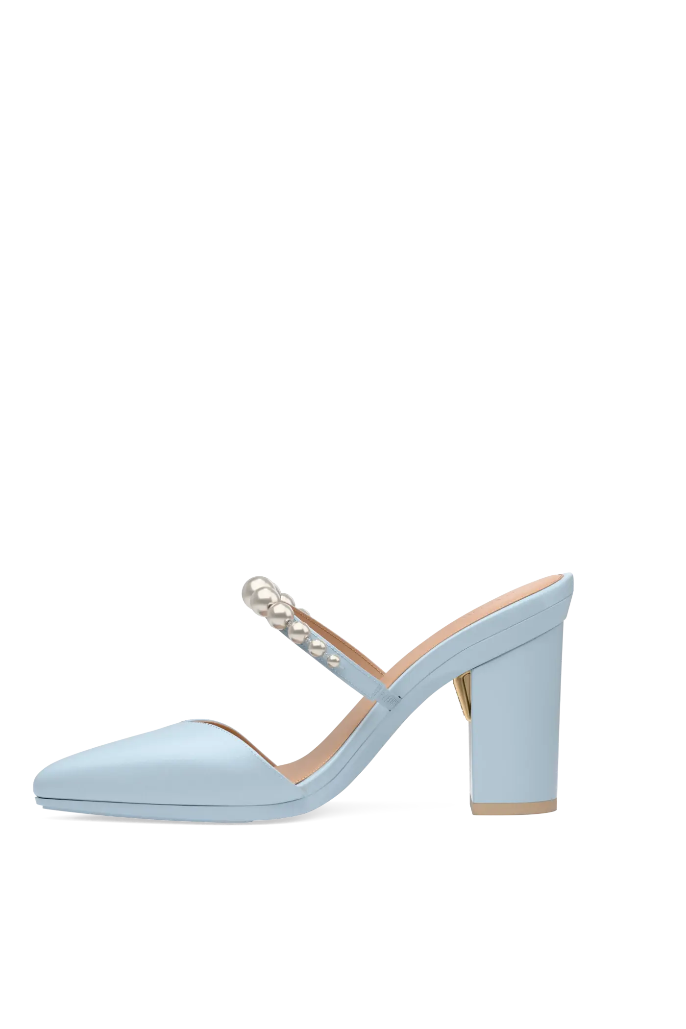 The Evelyn - Baby Blue Satin Pearl 4 Block