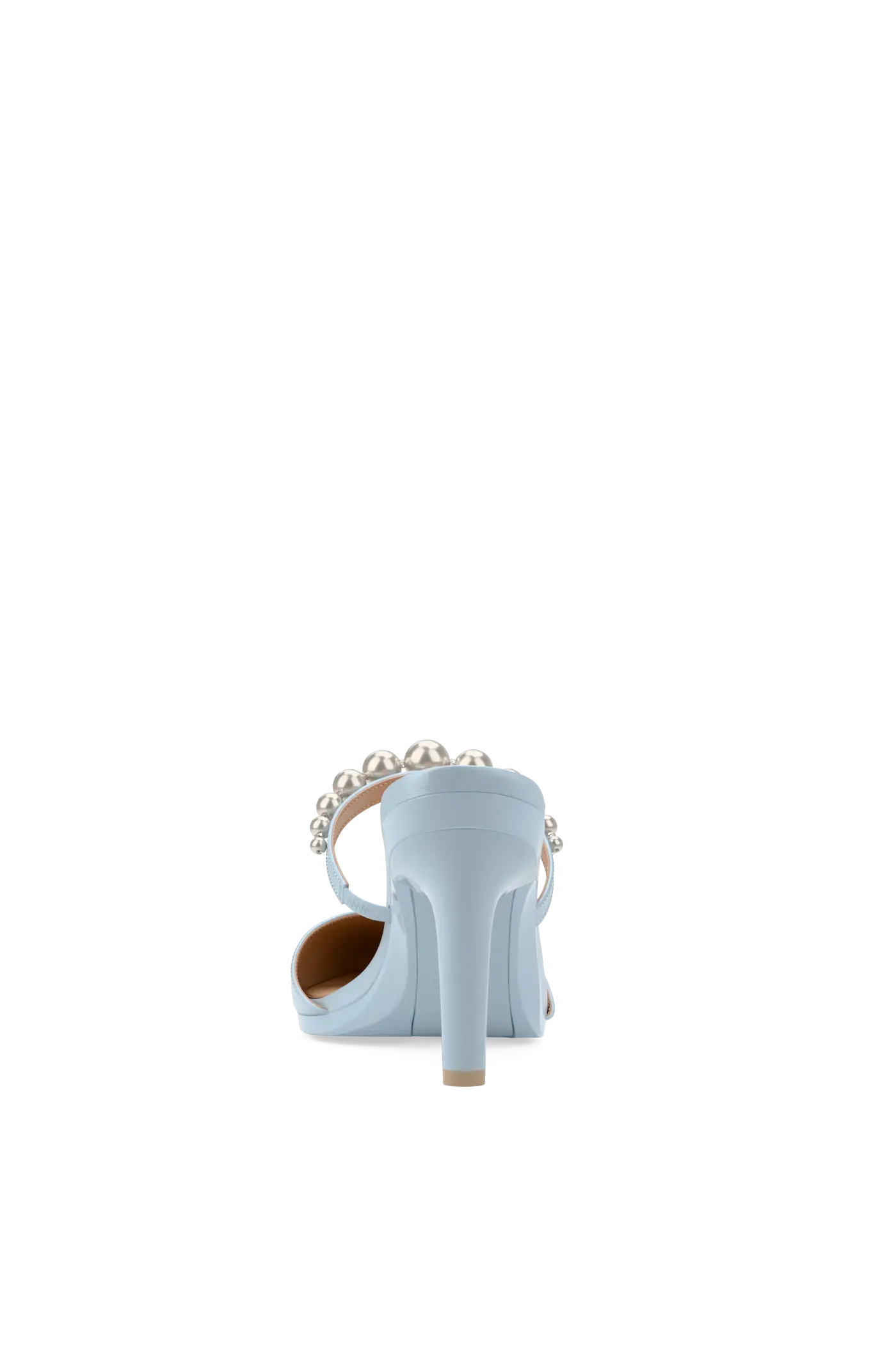 The Evelyn - Baby Blue Satin Pearl 4 Stiletto