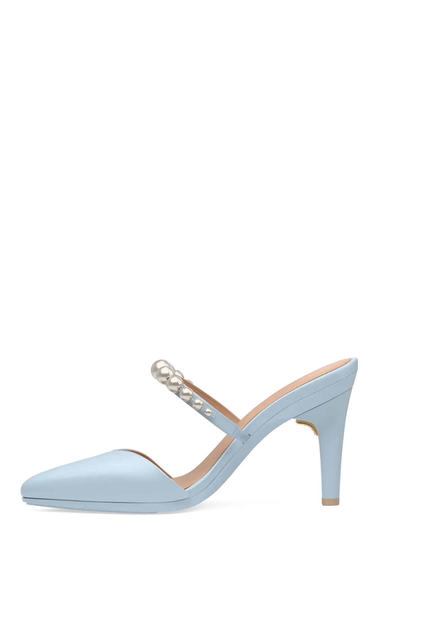 The Evelyn - Baby Blue Satin Pearl 4 Stiletto