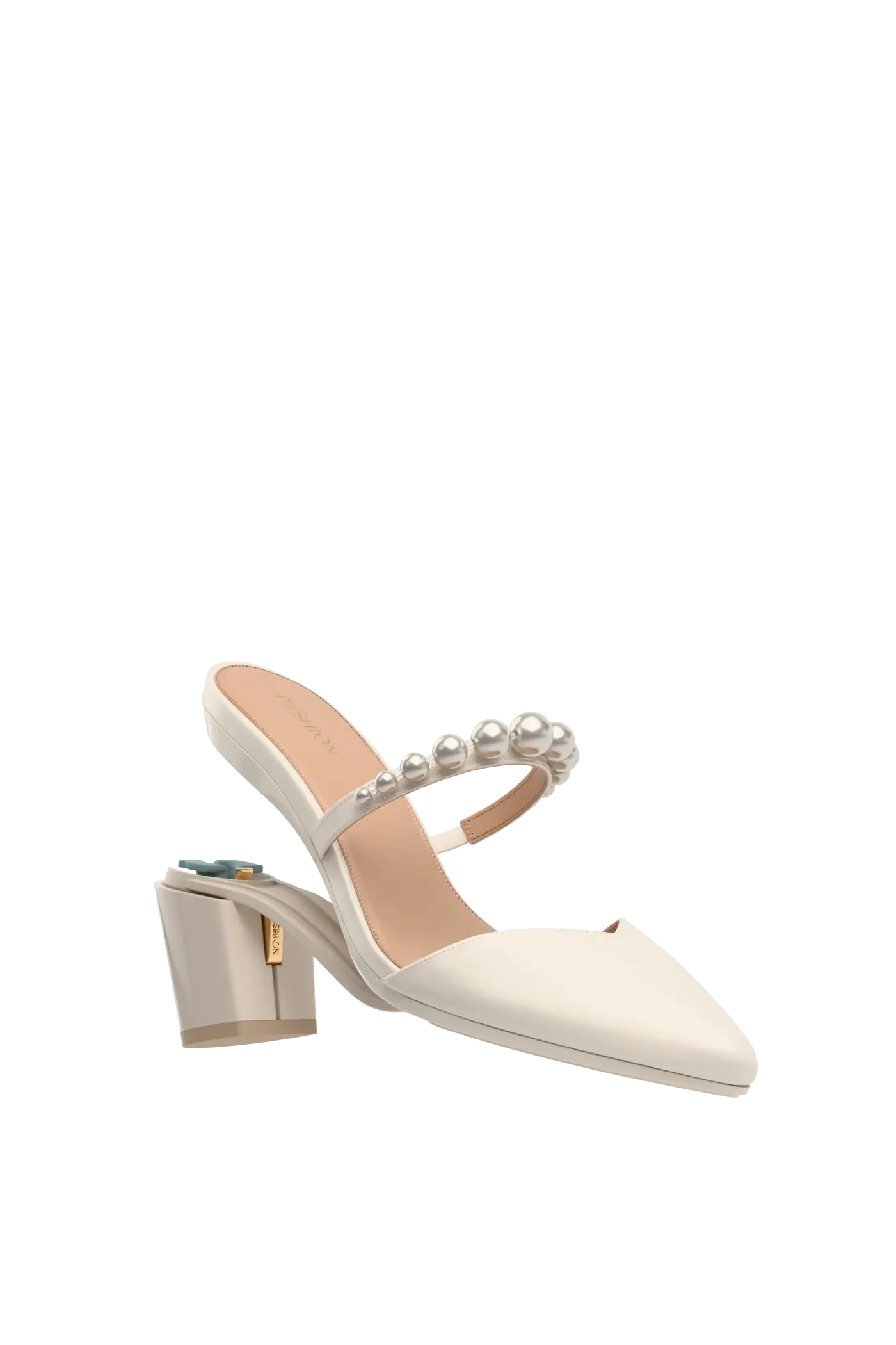 The Evelyn - Ivory Satin Pearl 3 Block